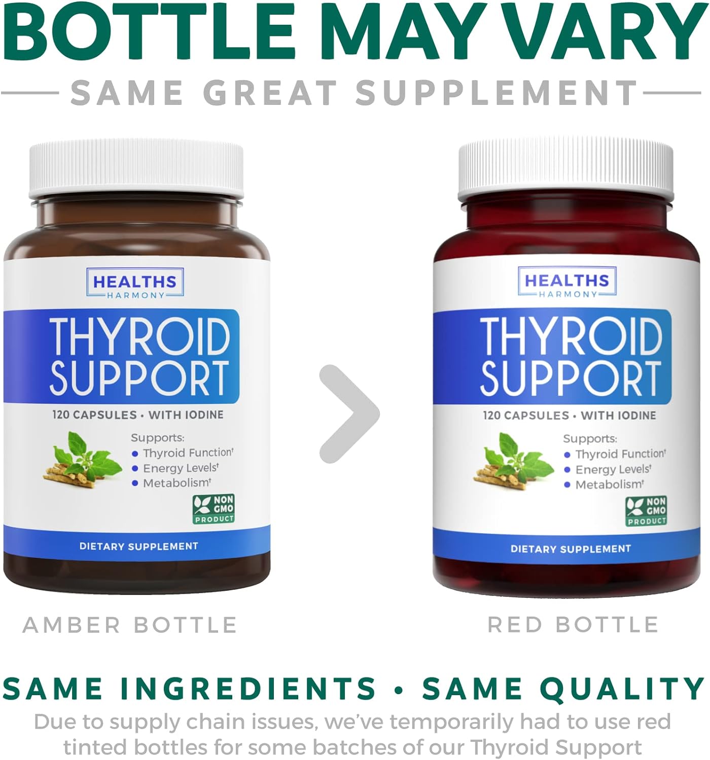 Thyroid Support with Iodine - 120 Capsules