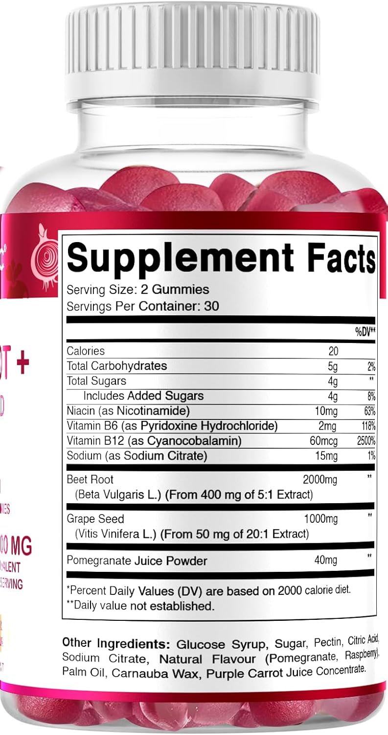 Vitamatic Beet Root Gummies 3000mg  - 60 count
