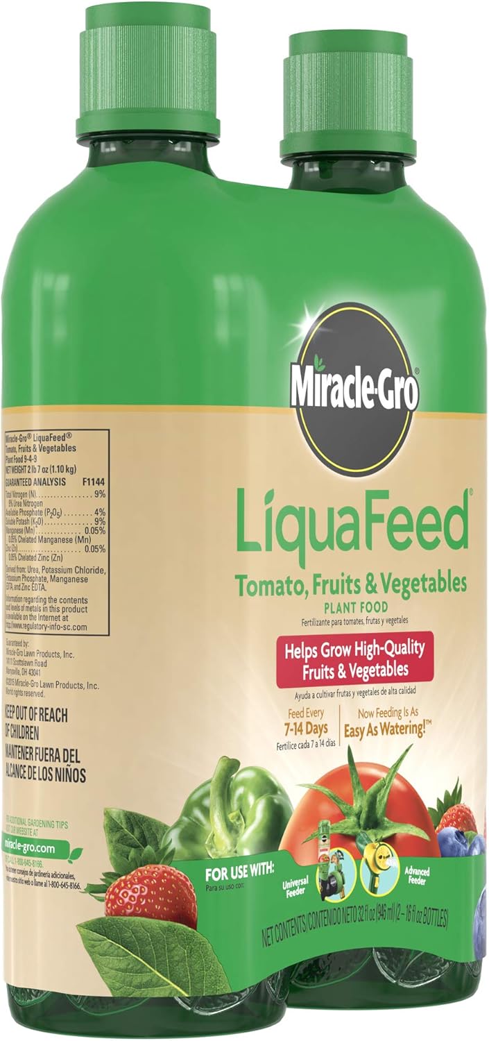 Miracle-Gro LiquaFeed Tomato, Fruits and Vegetables Plant Food 16 oz., 2-Pack