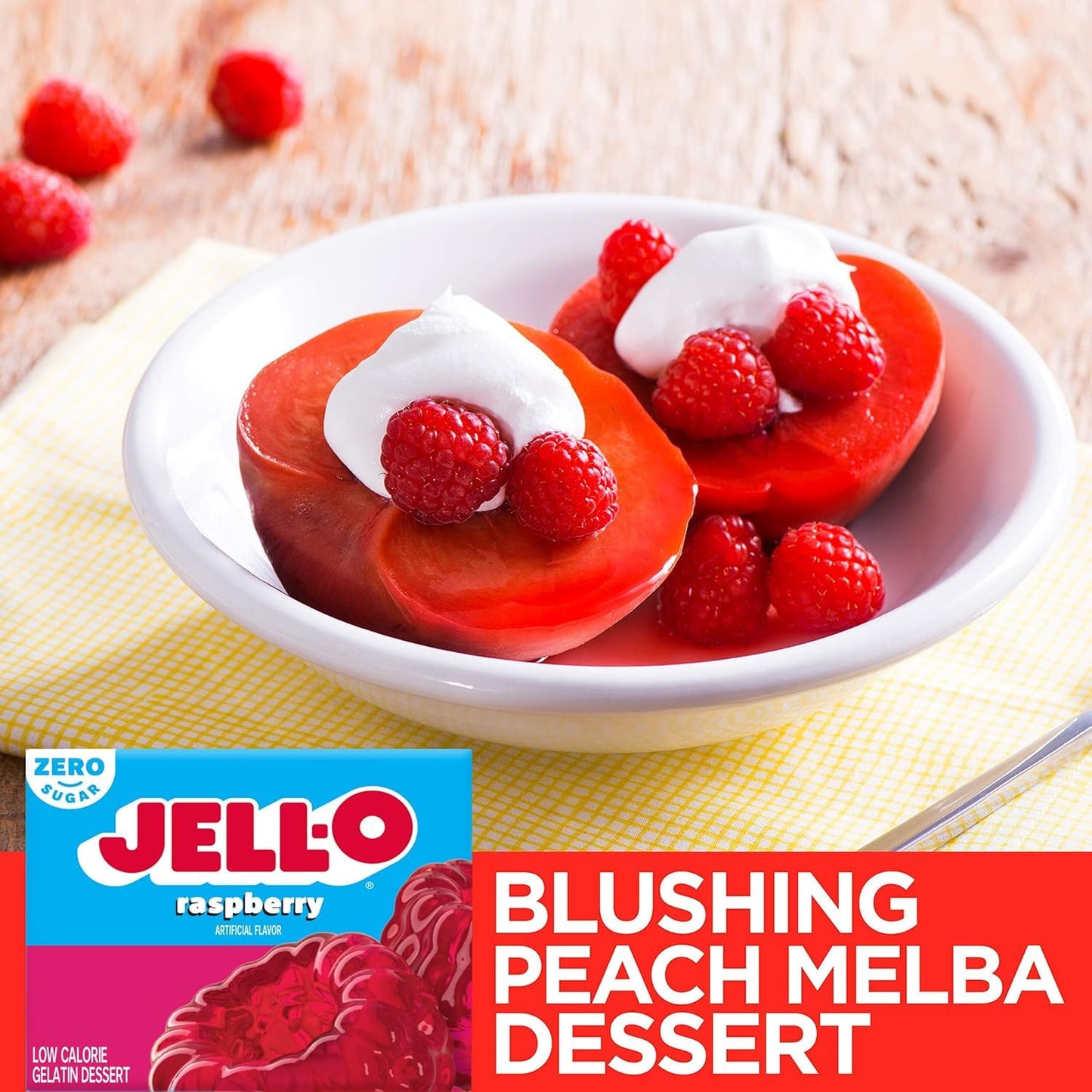 JELL-O Raspberry Sugar Free Gelatin Dessert Mix (0.3 oz Boxes, Pack of 6)
