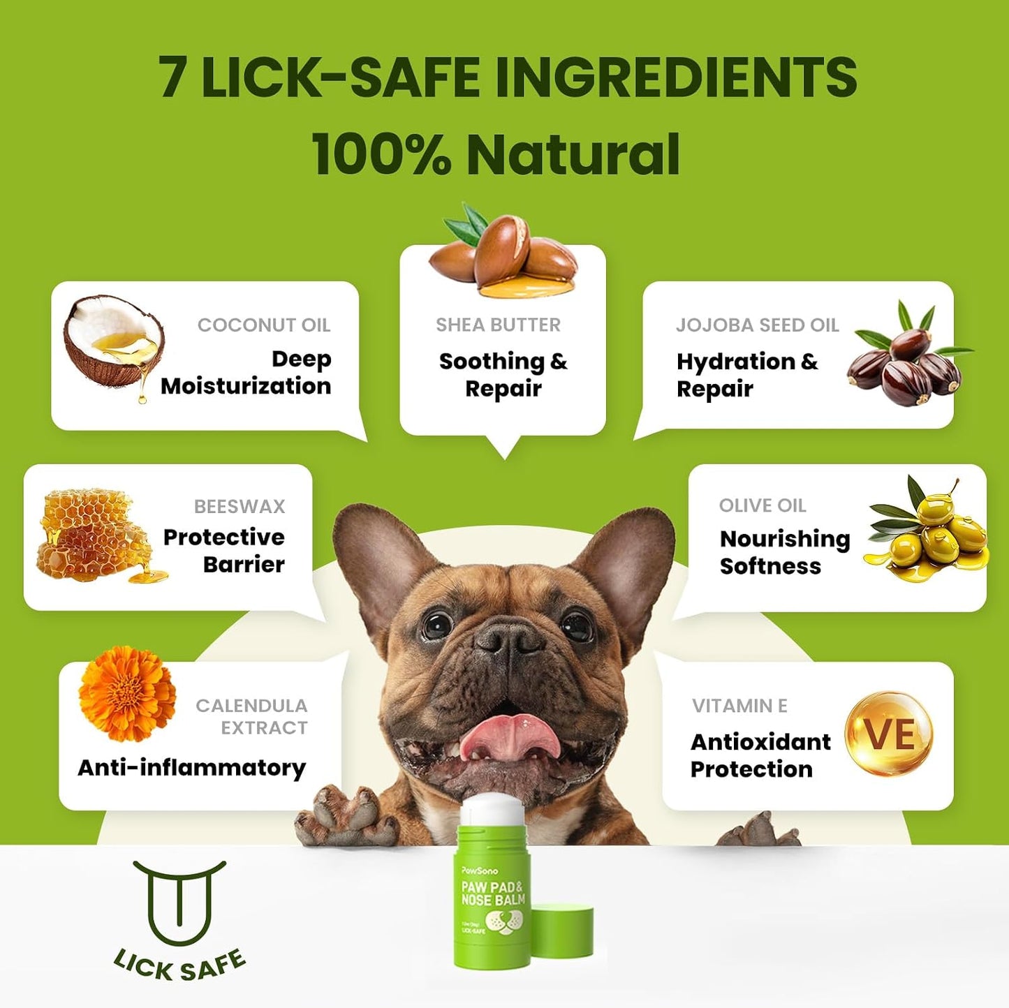 Lick-Safe Dog Paw & Nose Balm with Coconut Oil - 1.3 oz