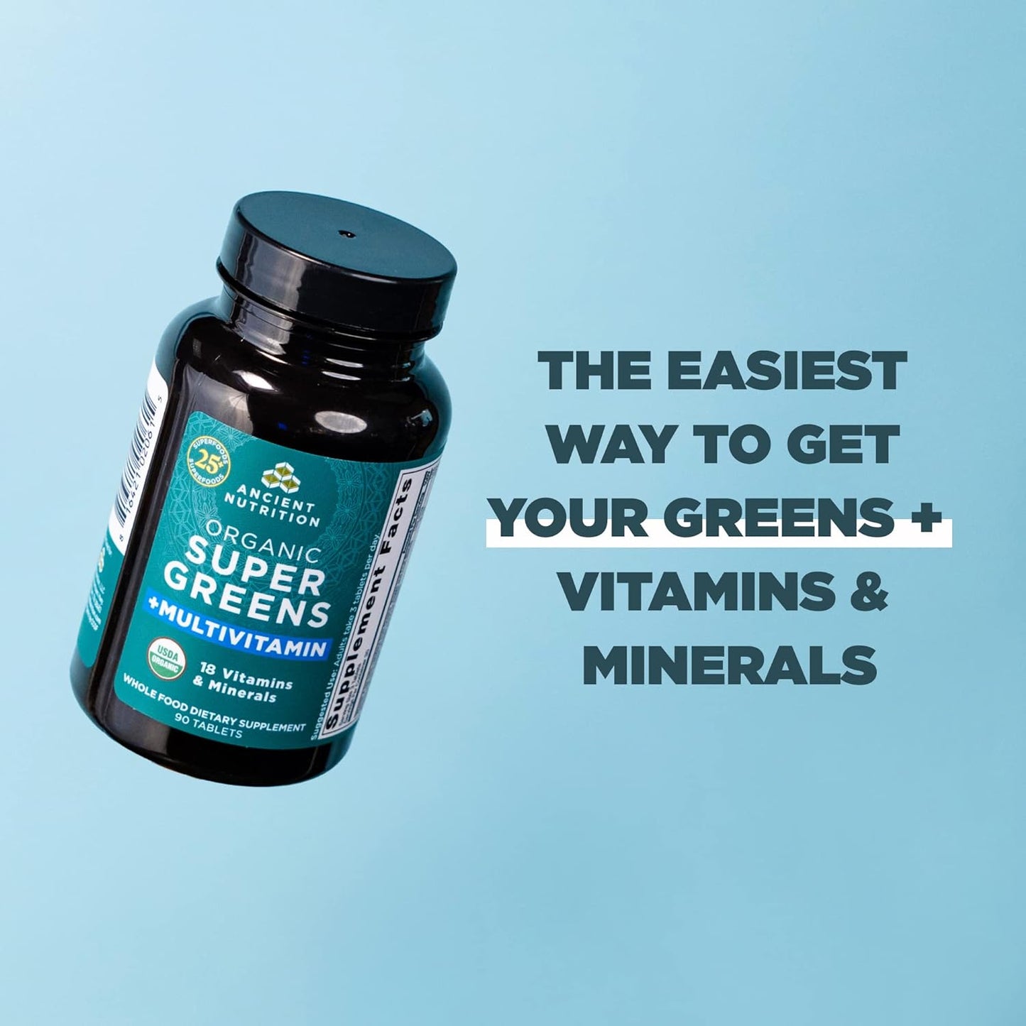 Ancient Nutrition Organic SuperGreens and Multivitamin 90 count