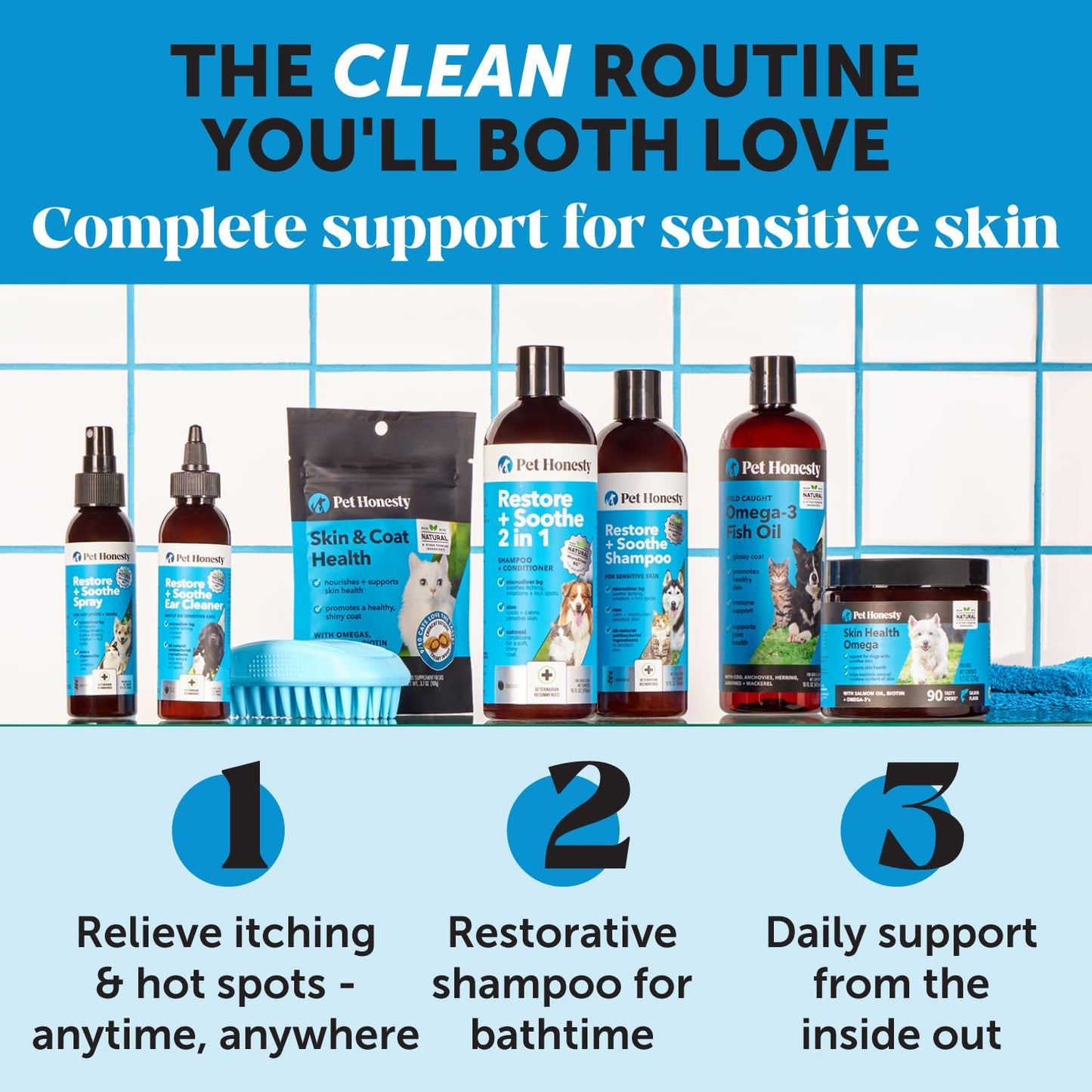Pet Honesty Restore + Soothe Ear Cleaner for Dogs & Cats- 4oz