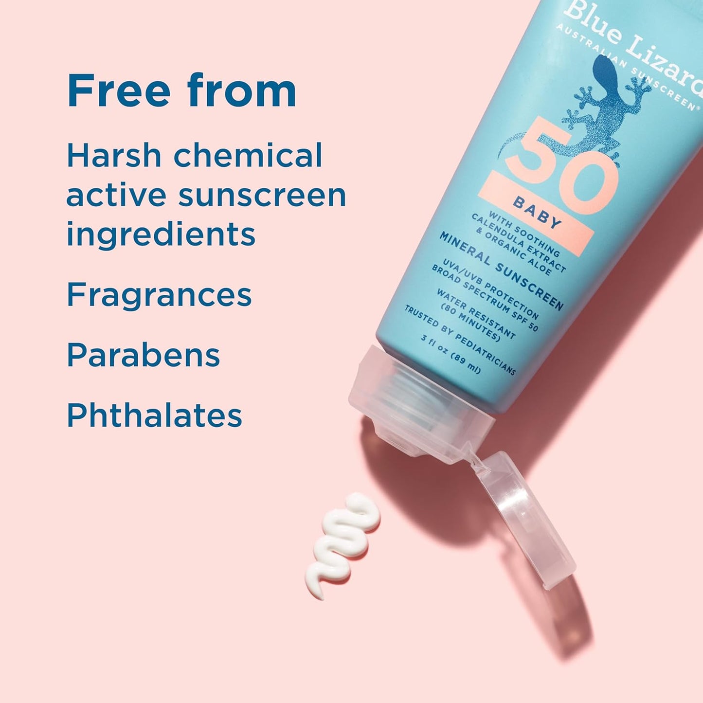 BLUE LIZARD Baby Mineral Sunscreen with Zinc Oxide, SPF 50+ - 3 Ounce