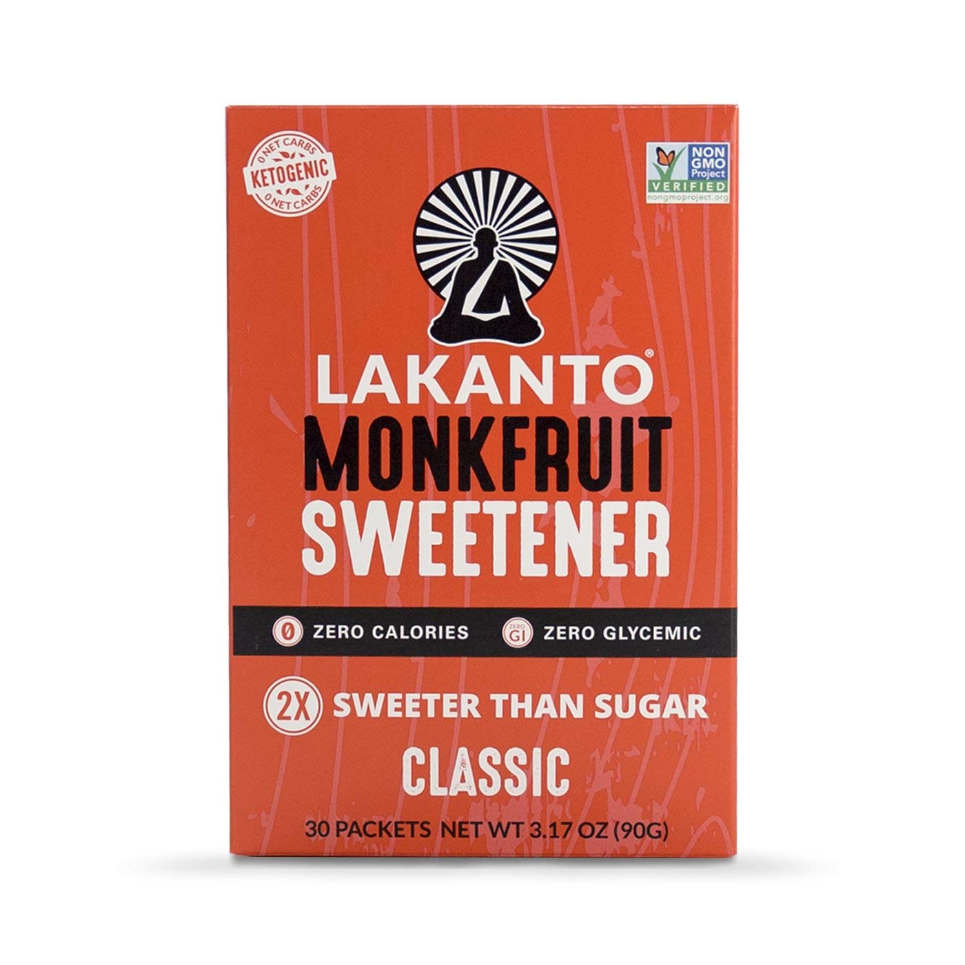 Lakanto Sugar Free Classic Monkfruit Sweetener, 3.17 Ounce - 30 per pack