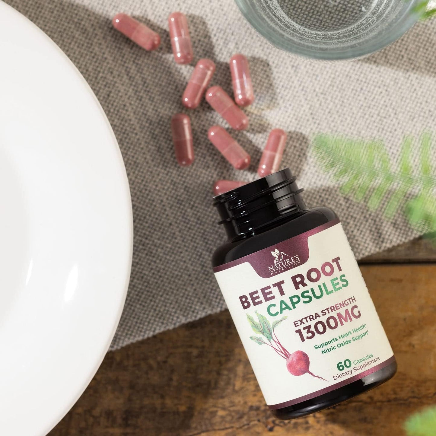 Beet Root Capsules - 1300mg Extra Strength,60 count