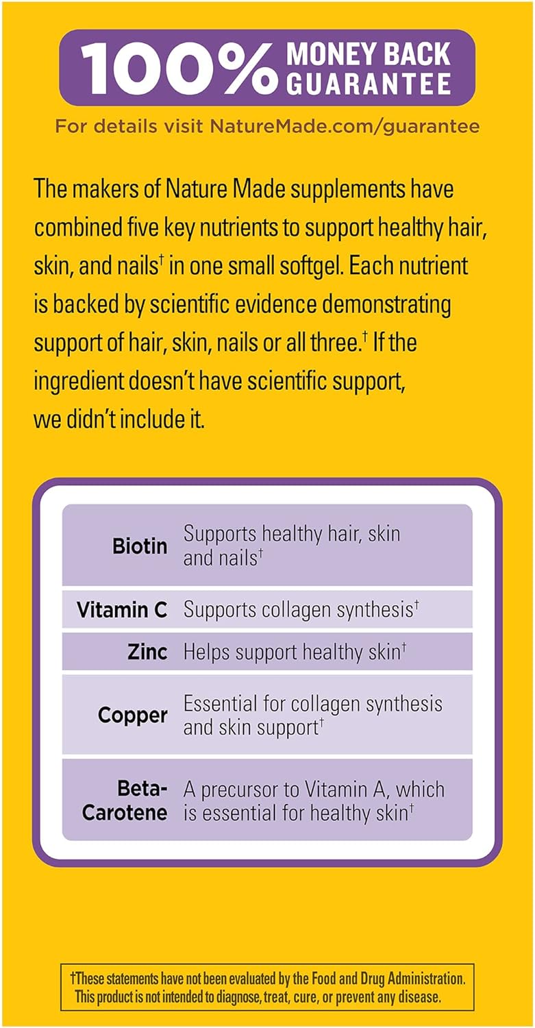 Nature Made Hair Skin and Nails  120 Softgels