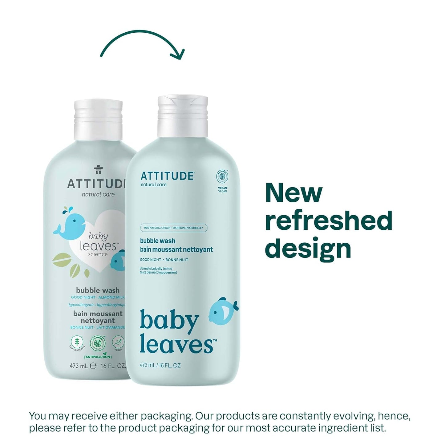 ATTITUDE Bubble Body Wash for Baby -16 Fl Oz
