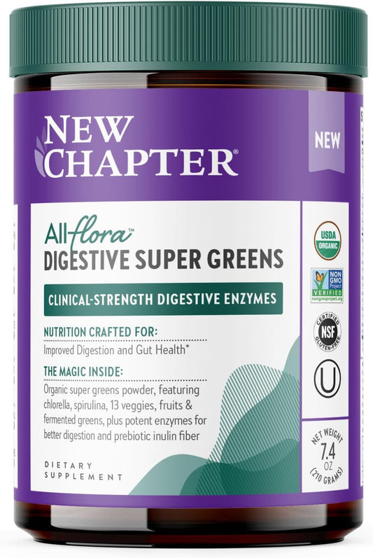 New Chapter All-Flora Digestive Super Greens Powder -7.4 oz