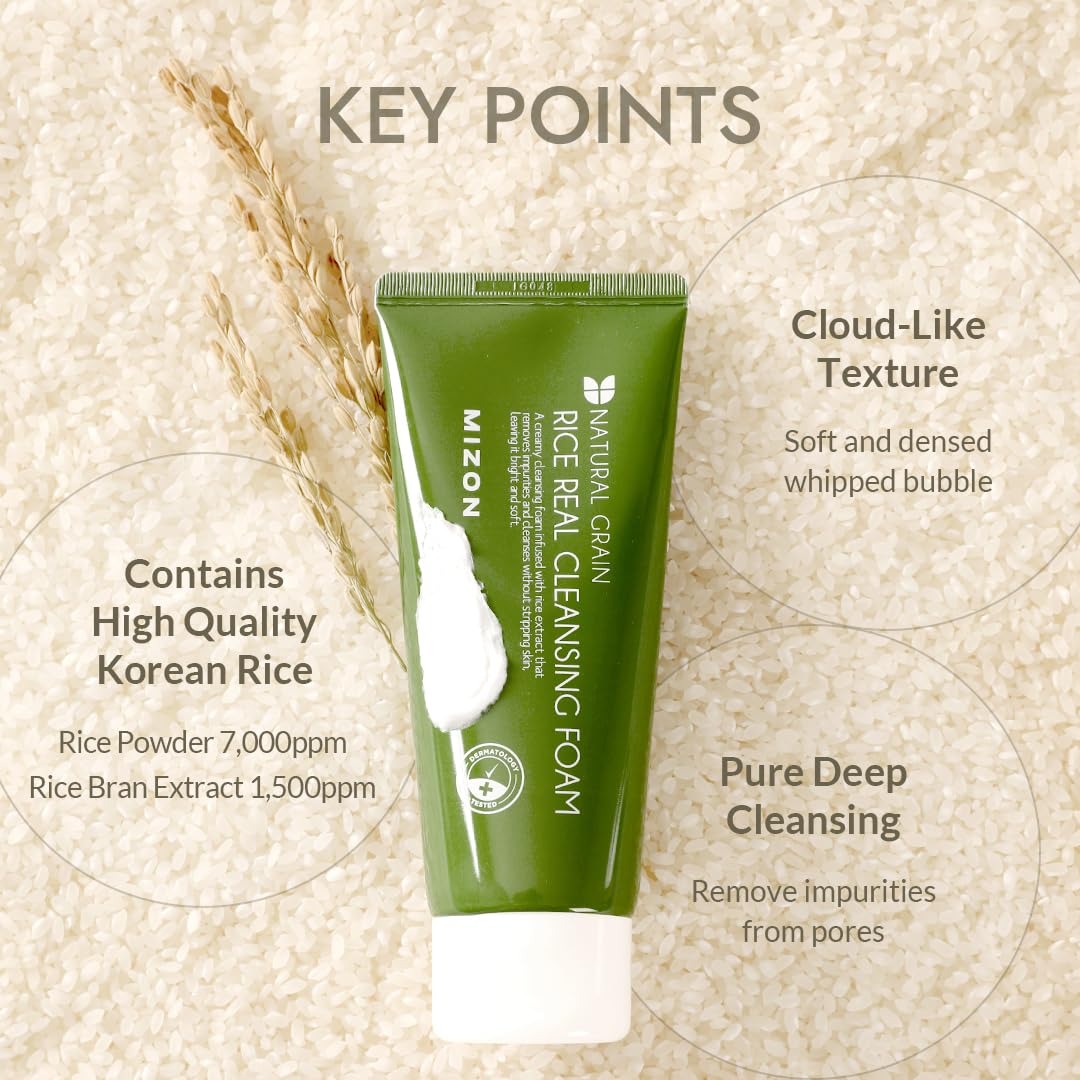 MIZON Rice Real Cleansing Foam -  5.07 fl oz