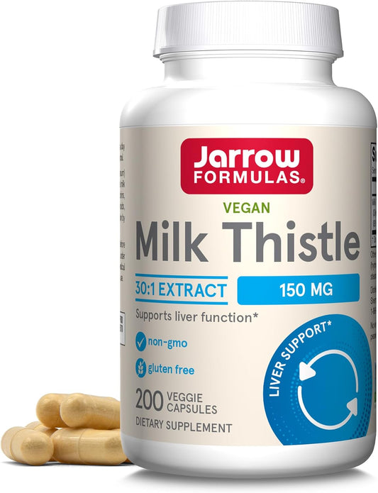 Jarrow Formulas Milk Thistle 150 mg per Capsule, 200 Veggie Capsules