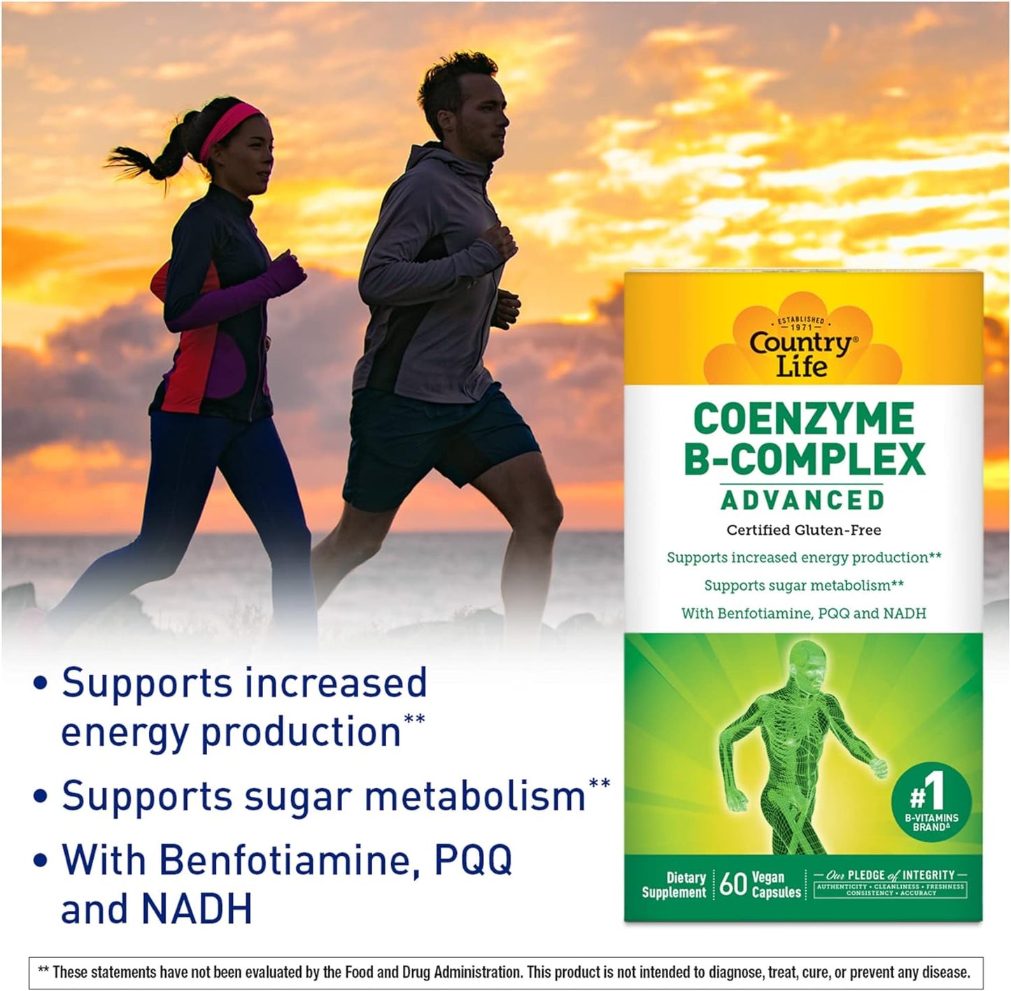 Country Life Coenzyme B Complex Advanced Capsules, 60 Count