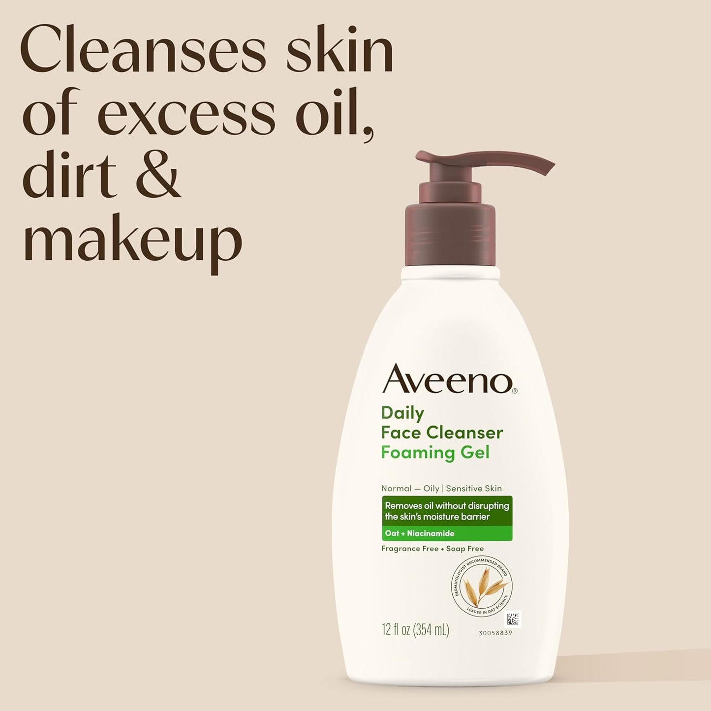 Aveeno Daily Foaming Gel Facial Cleanser -  12 fl. oz