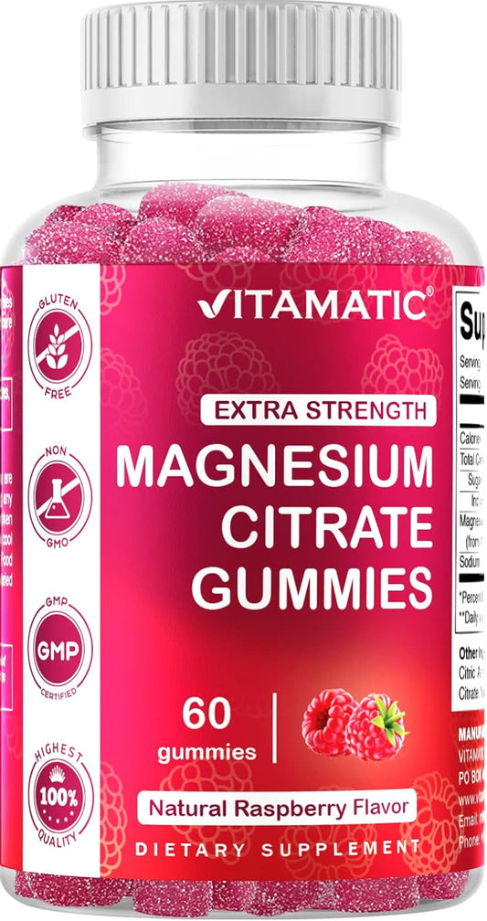 Vitamatic Extra Strength Magnesium Gummies – 255 mg - 60 Gummies