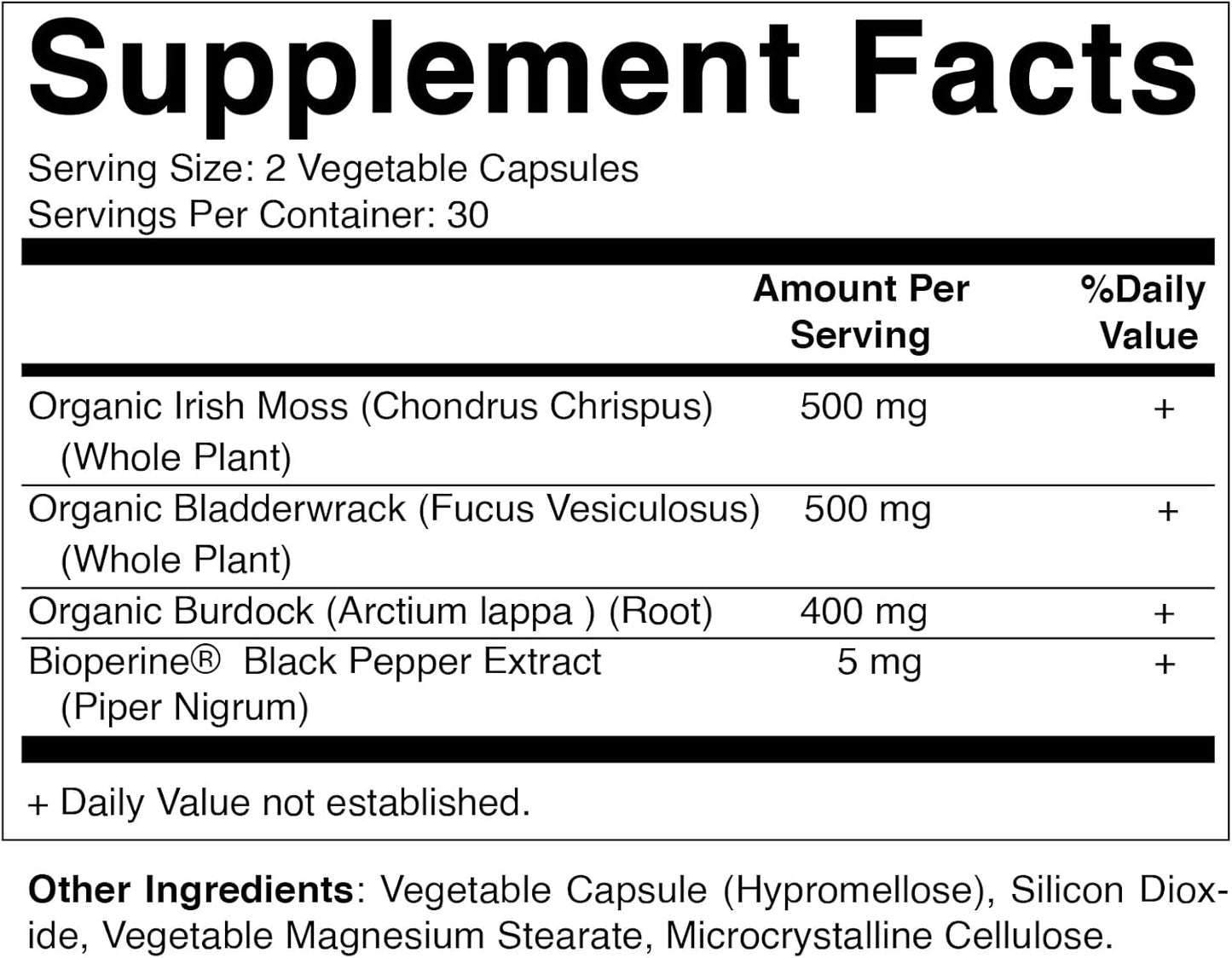 Vitamatic Irish Sea Moss – 120 Vegetarian Capsules