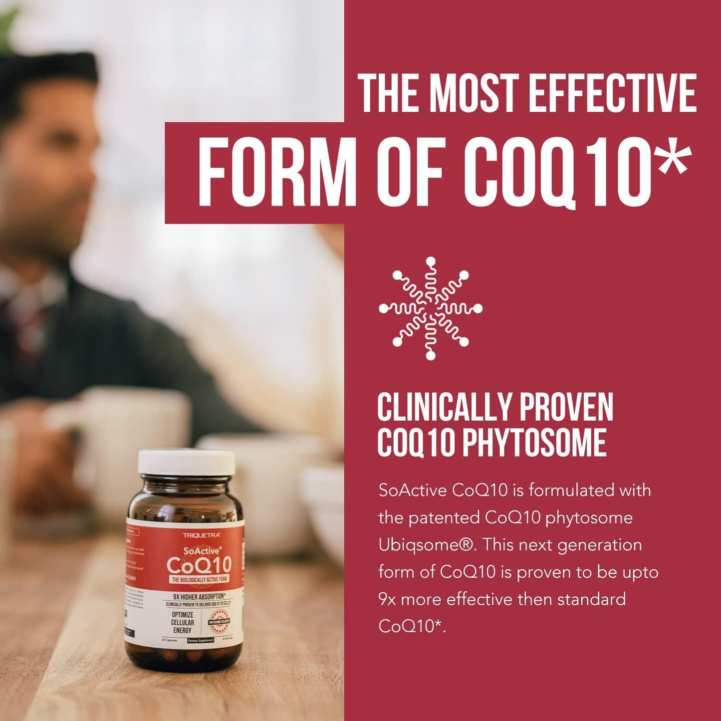 SoActive CoQ10® Phytosome with up to 9x  Higher Absorption 60 capsules