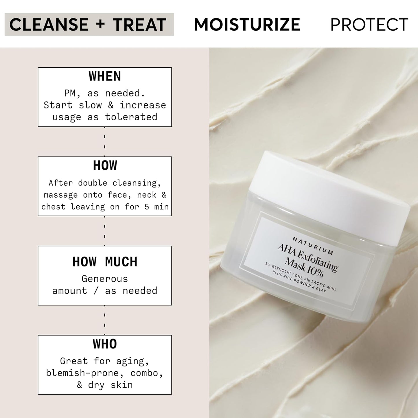Naturium AHA Exfoliating Mask 10% - 1.7 oz