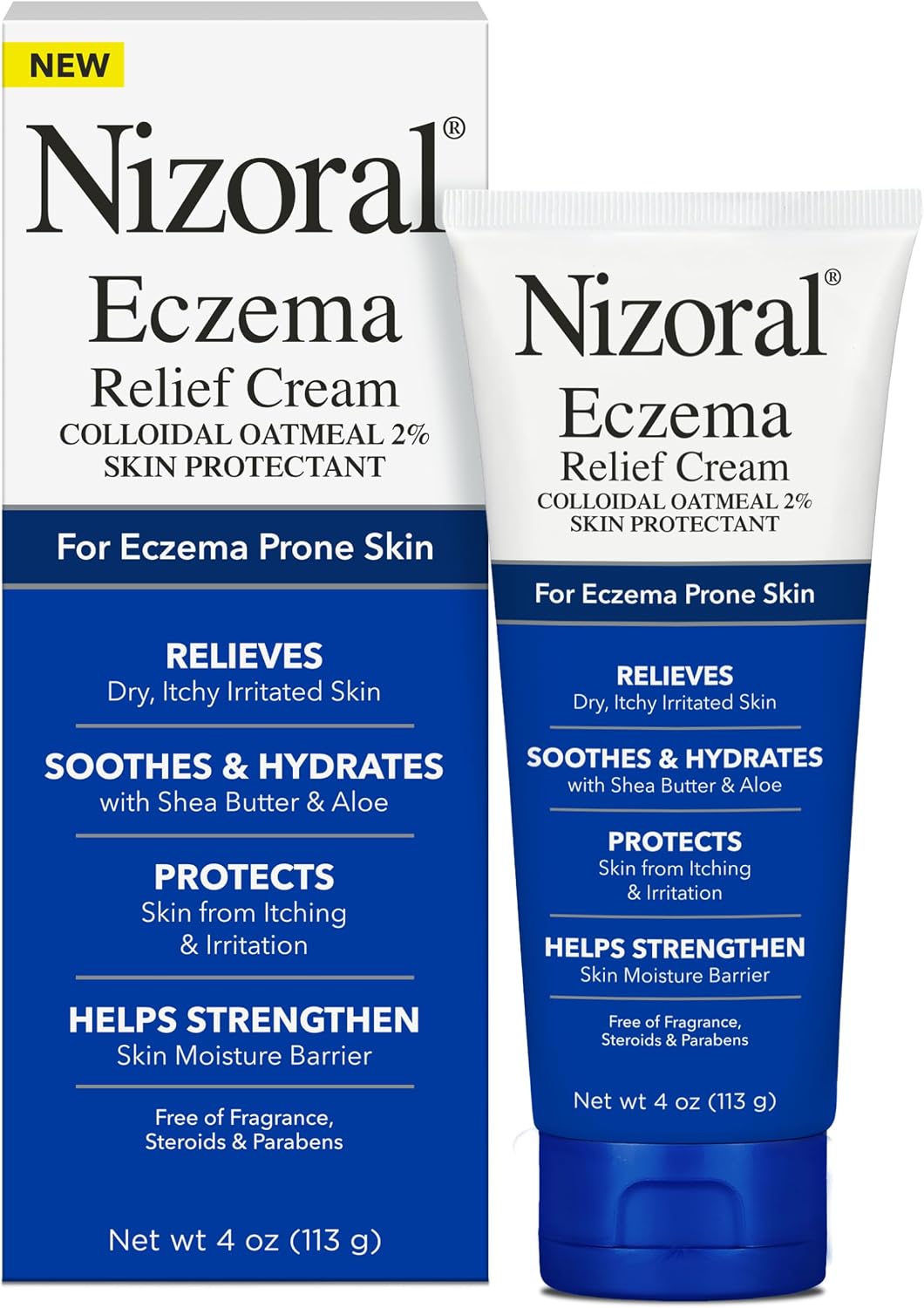 Nizoral Eczema Relief Cream 4 Oz - Relieves Dry Itchy Irritated Skin, 2 Pk
