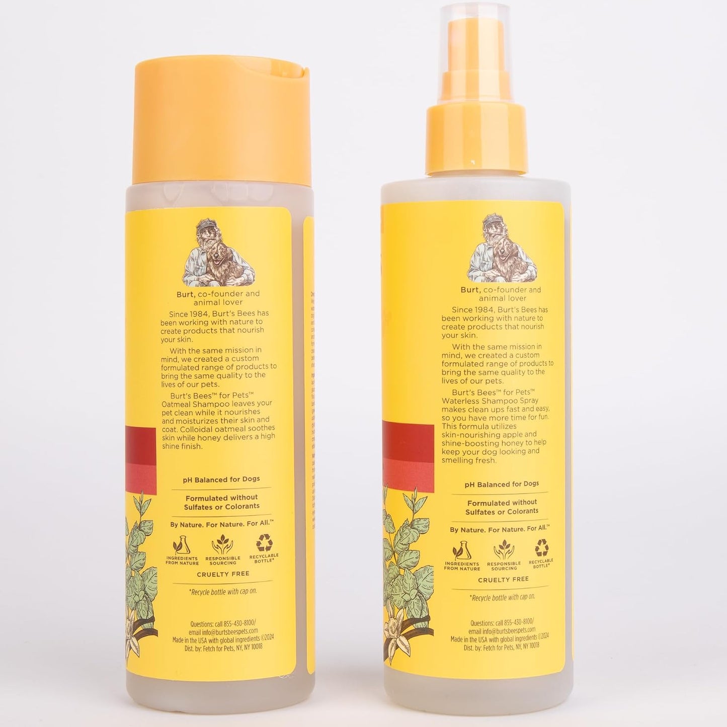 Burt's Bees for Pets Holiday Grooming Kit Shampoo Waterless Spray 2-Piece Set - 8 FL Oz