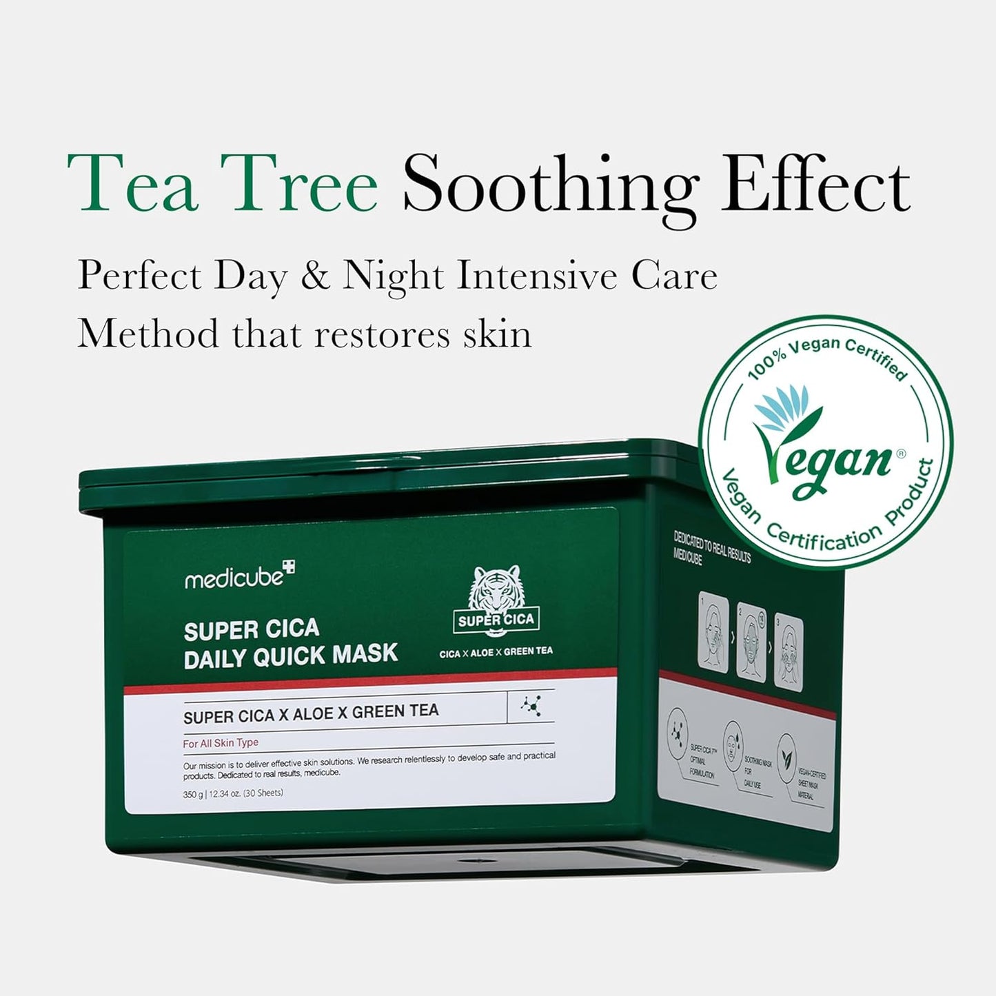 medicube Super Cica Daily Quick Facial Masks (30 Sheets)  -12.34 oz