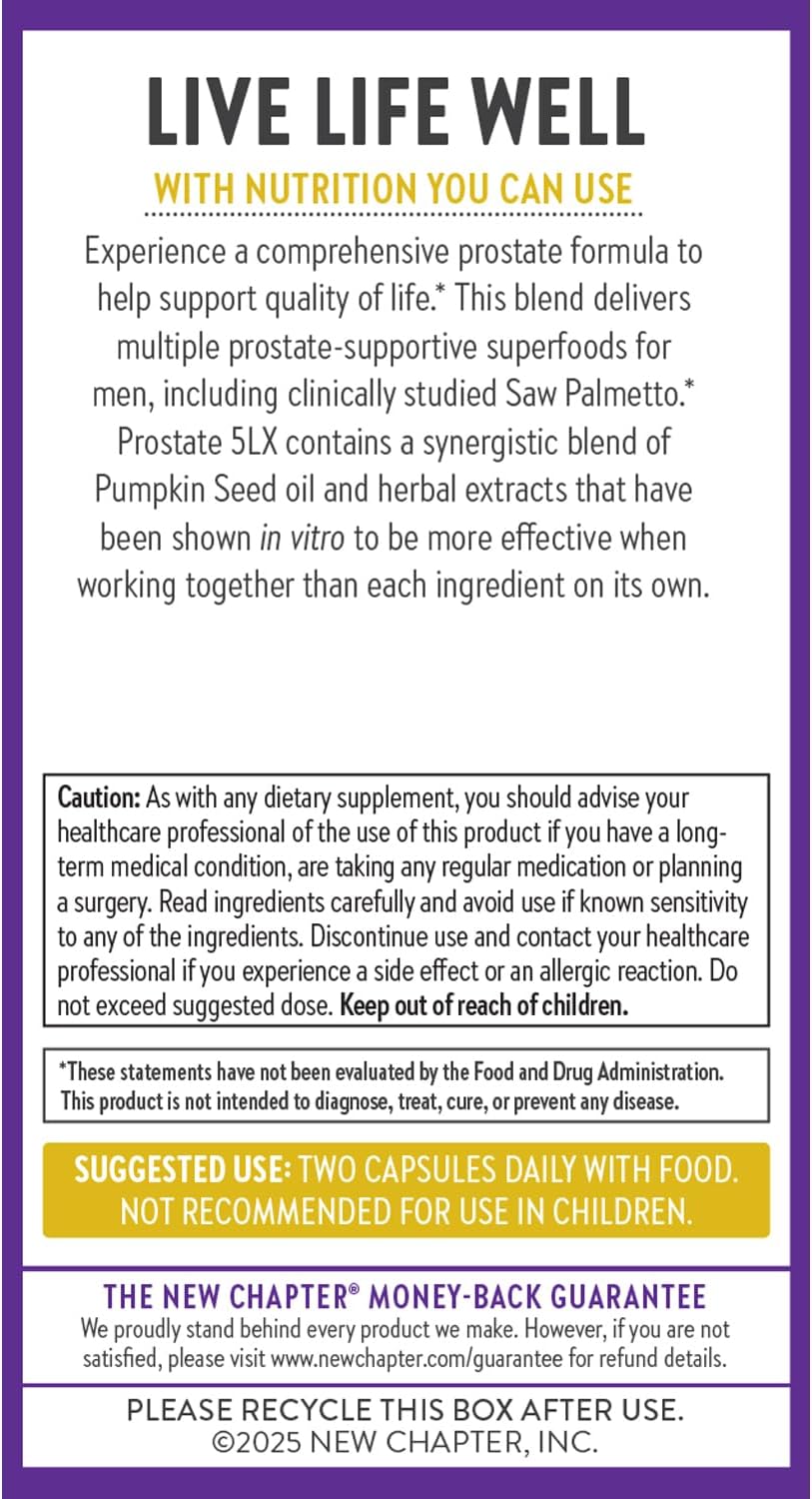 New Chapter Prostate Supplement - 60 ct Vegetarian Capsule