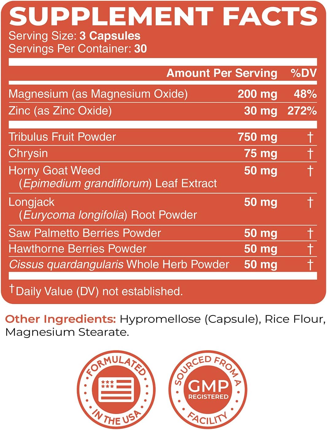 Testosterone Booster for Men Tribulus Terrestris 90 Capsules