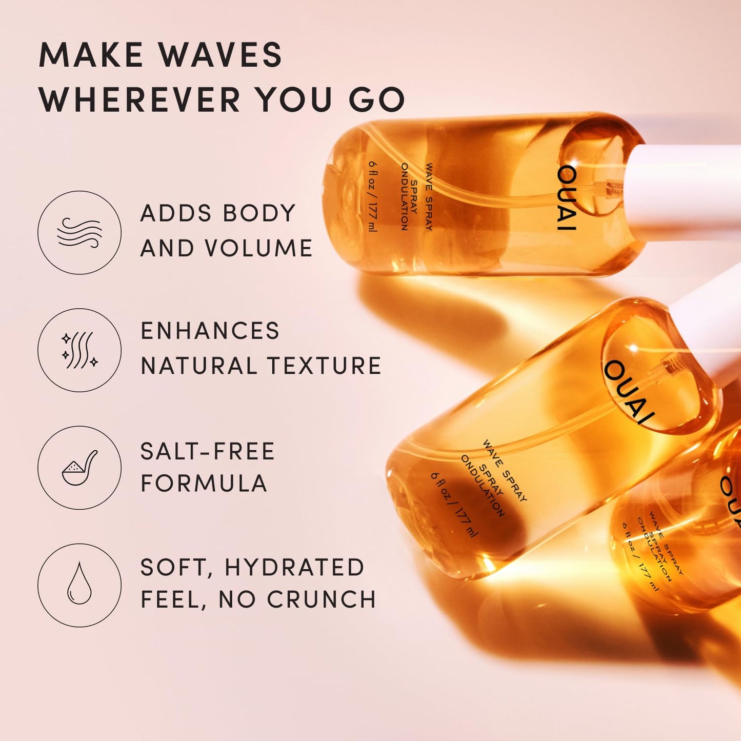 OUAI Travel Size Wave Spray - 3 fl oz