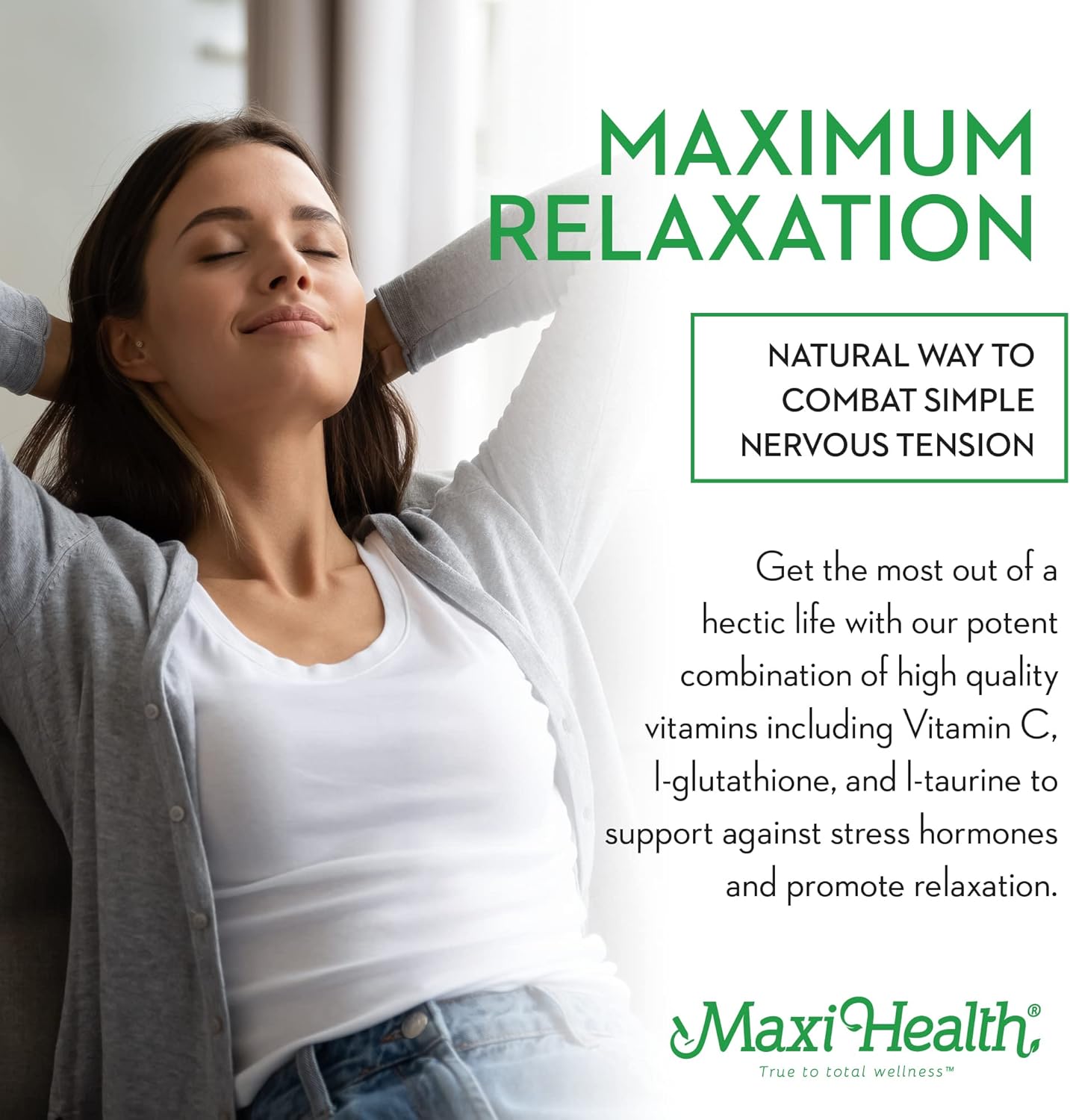 Maxi Health - Relax to The Max Stress Relief  - 60  Capsules