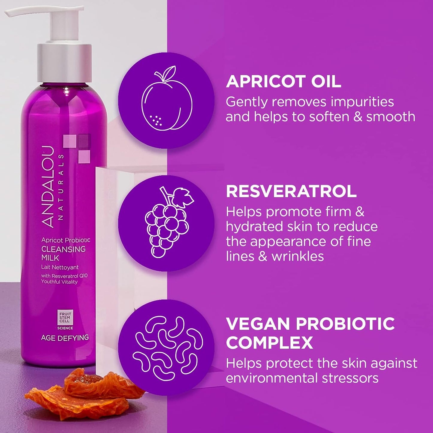 Andalou Naturals Probiotic Cleansing Milk,6 Fl Oz