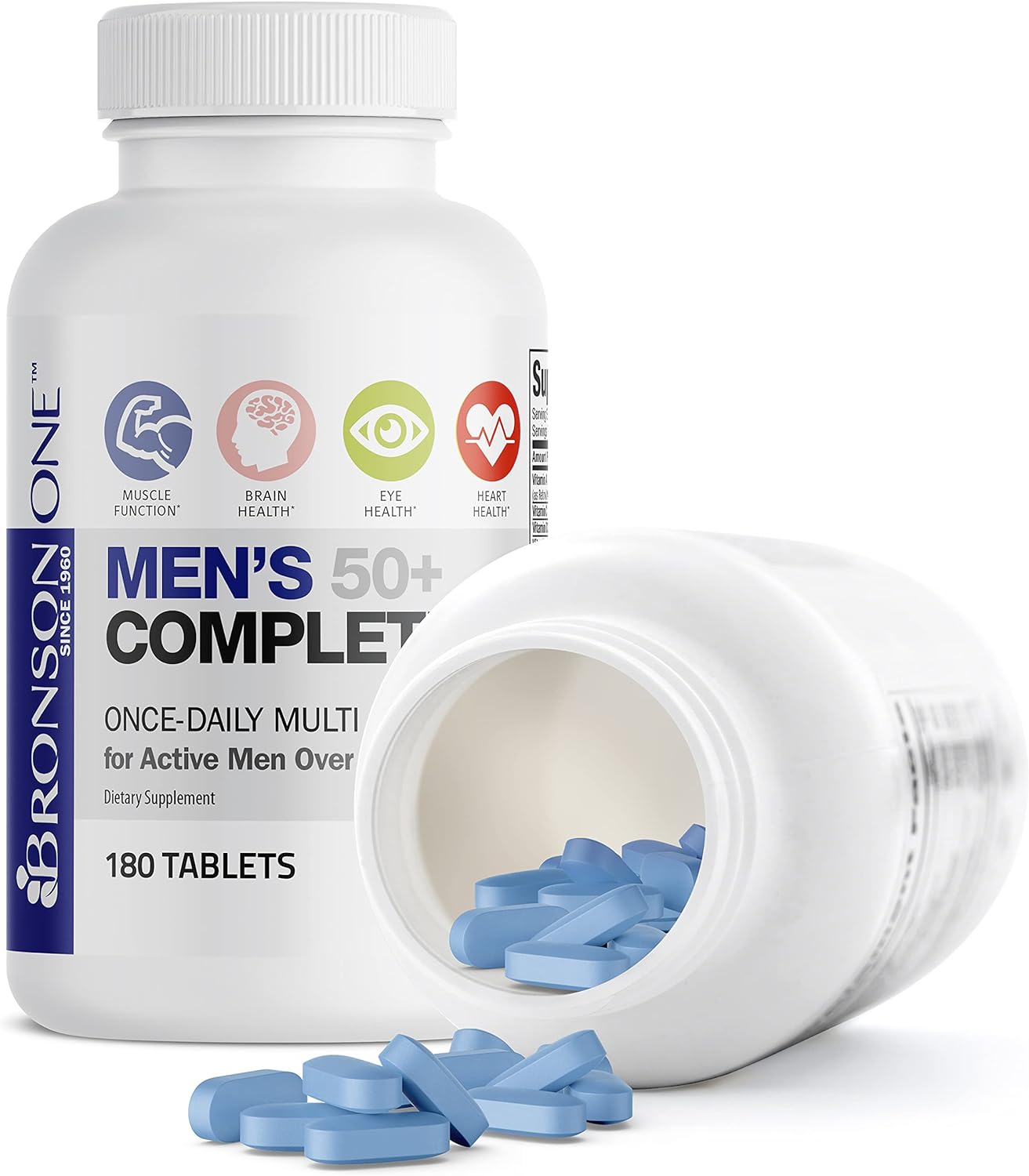 Bronson ONE Daily Mens 50+ Complete Multivitamin Multimineral, 180 Tablets