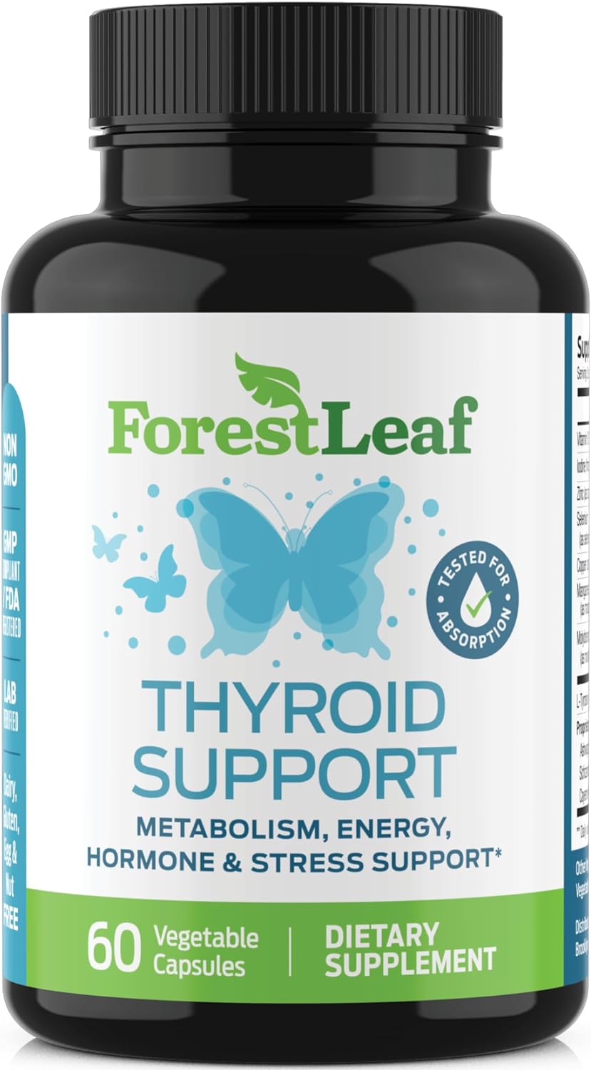 Thyroid Support for Women and Men with Iodine - 60 Vegetarian Capsules