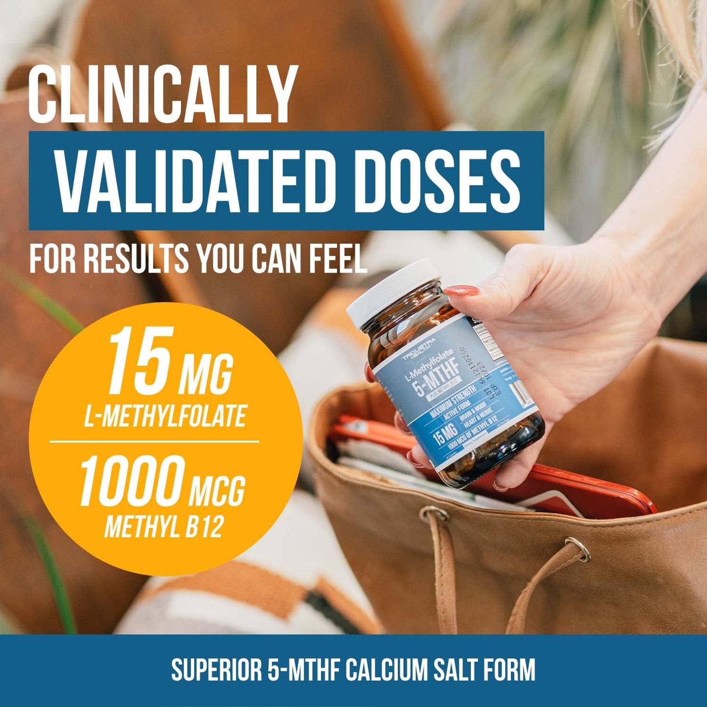 L Methyl Folate plus Methyl  Vitamin B9 & B12 (60 Capsules)