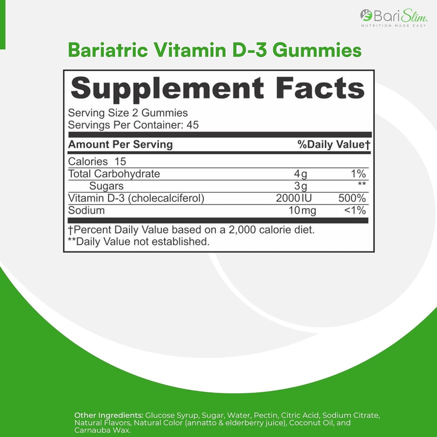 BariSlim Bariatric Vitamin D-3 Gummies 90 count