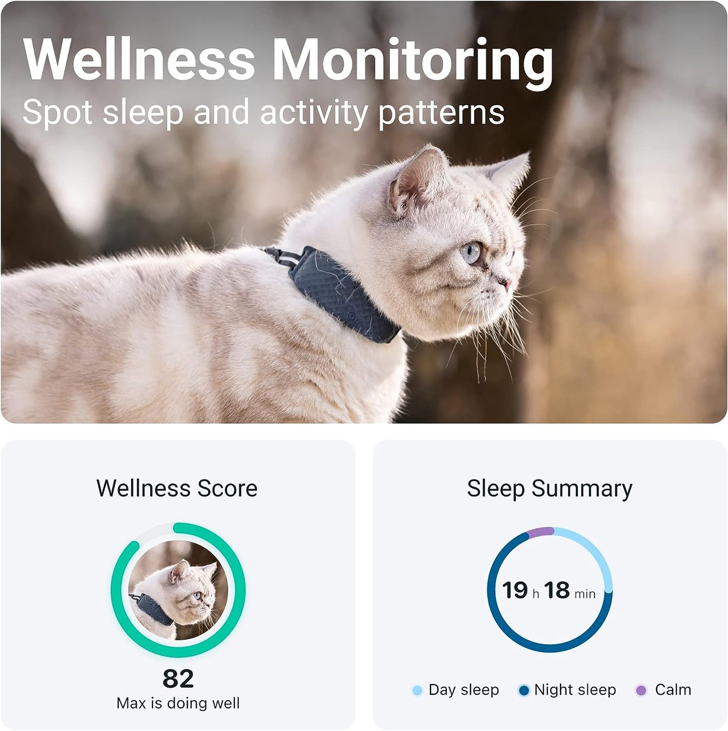 Tractive GPS Cat Tracker (9 lbs+) - Waterproof, GPS Location & Smart Activity Unlimited Range
