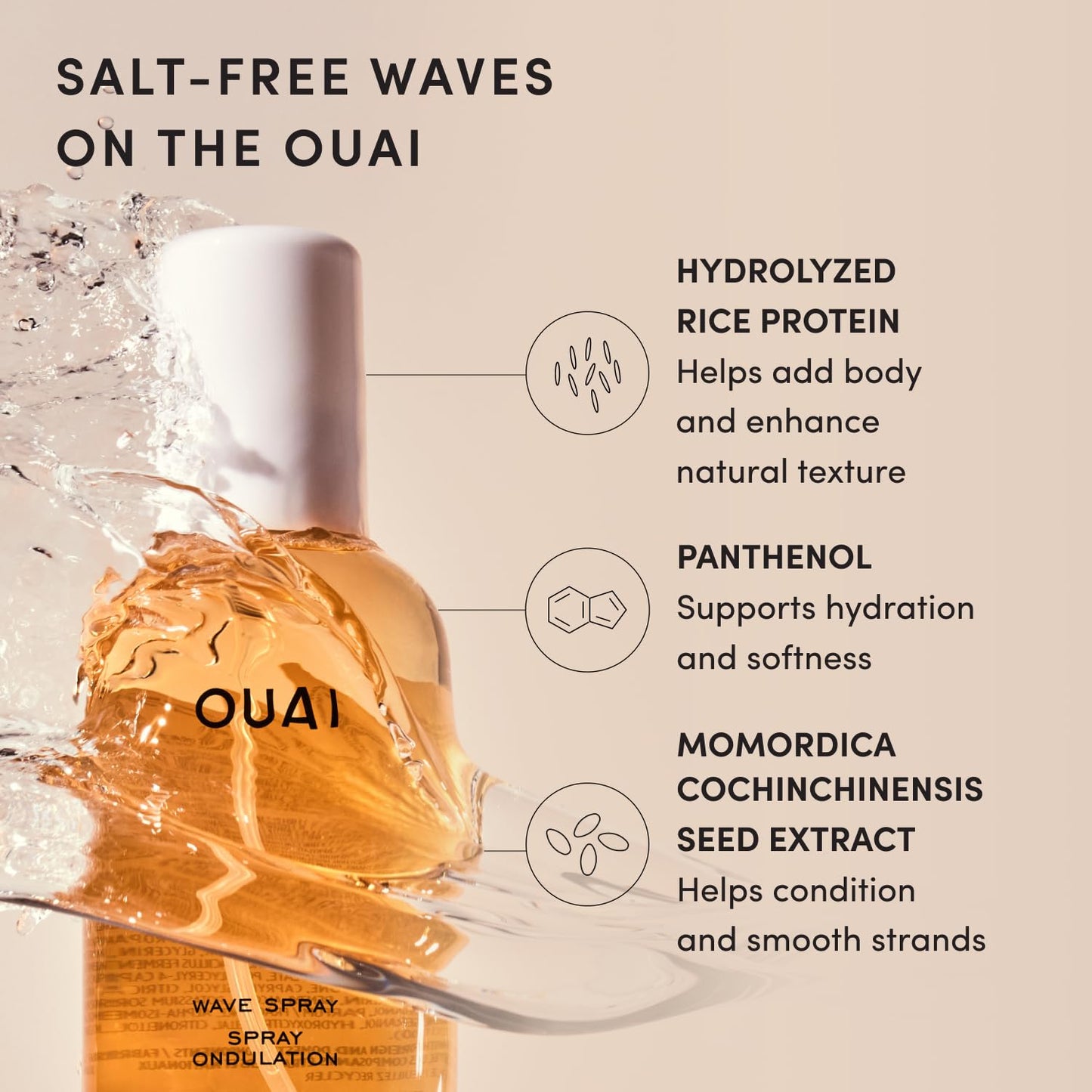 OUAI Travel Size Wave Spray - 3 fl oz