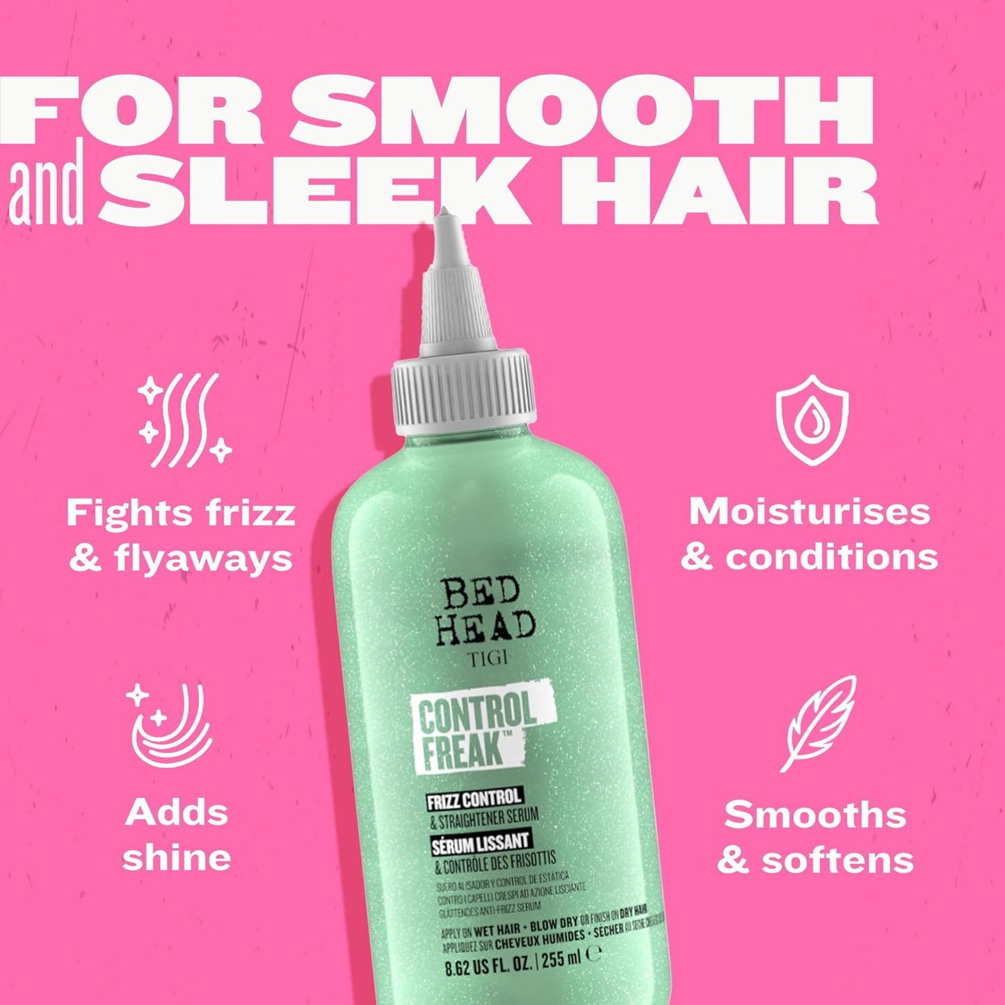 TIGI Hair Serum For Hair Control Freak Hair Care and Straightener -  8.62 fl oz (Pack of 2)