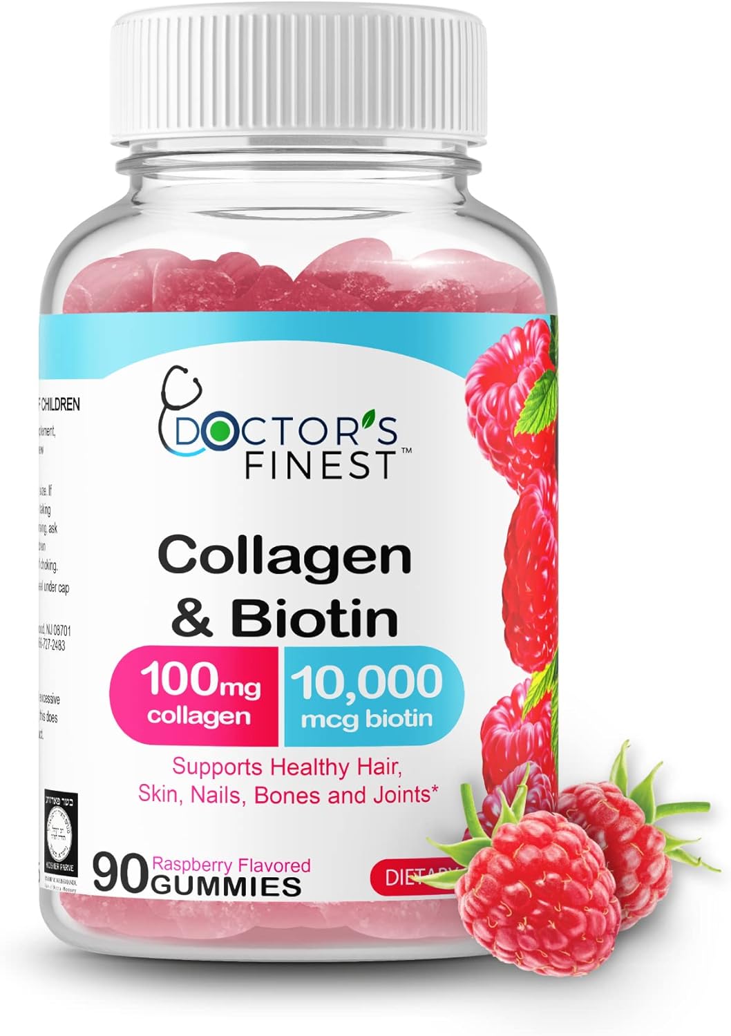 DOCTORS FINEST Collagen and Biotin 10000mcg -90 Gummies