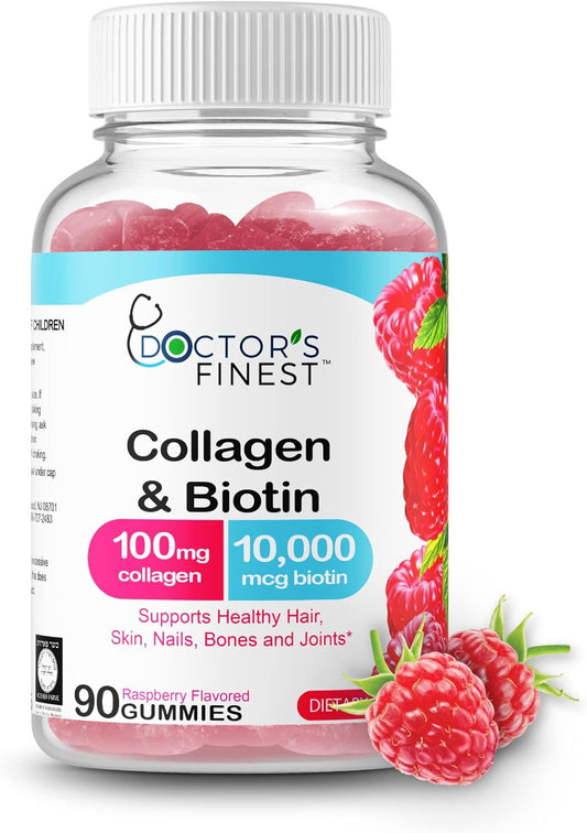 DOCTORS FINEST Collagen and Biotin 10000mcg -90 Gummies