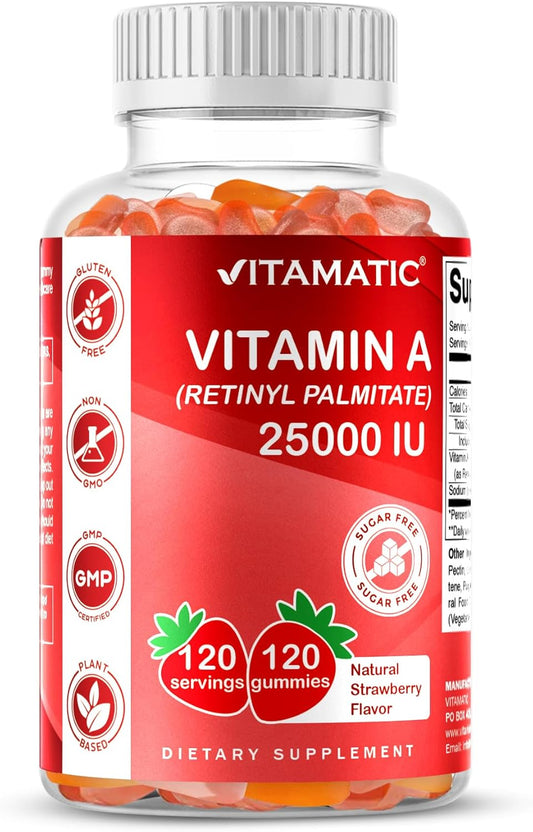 Vitamatic Sugar Free Vitamin A 25000 IU   - 120 Gummies