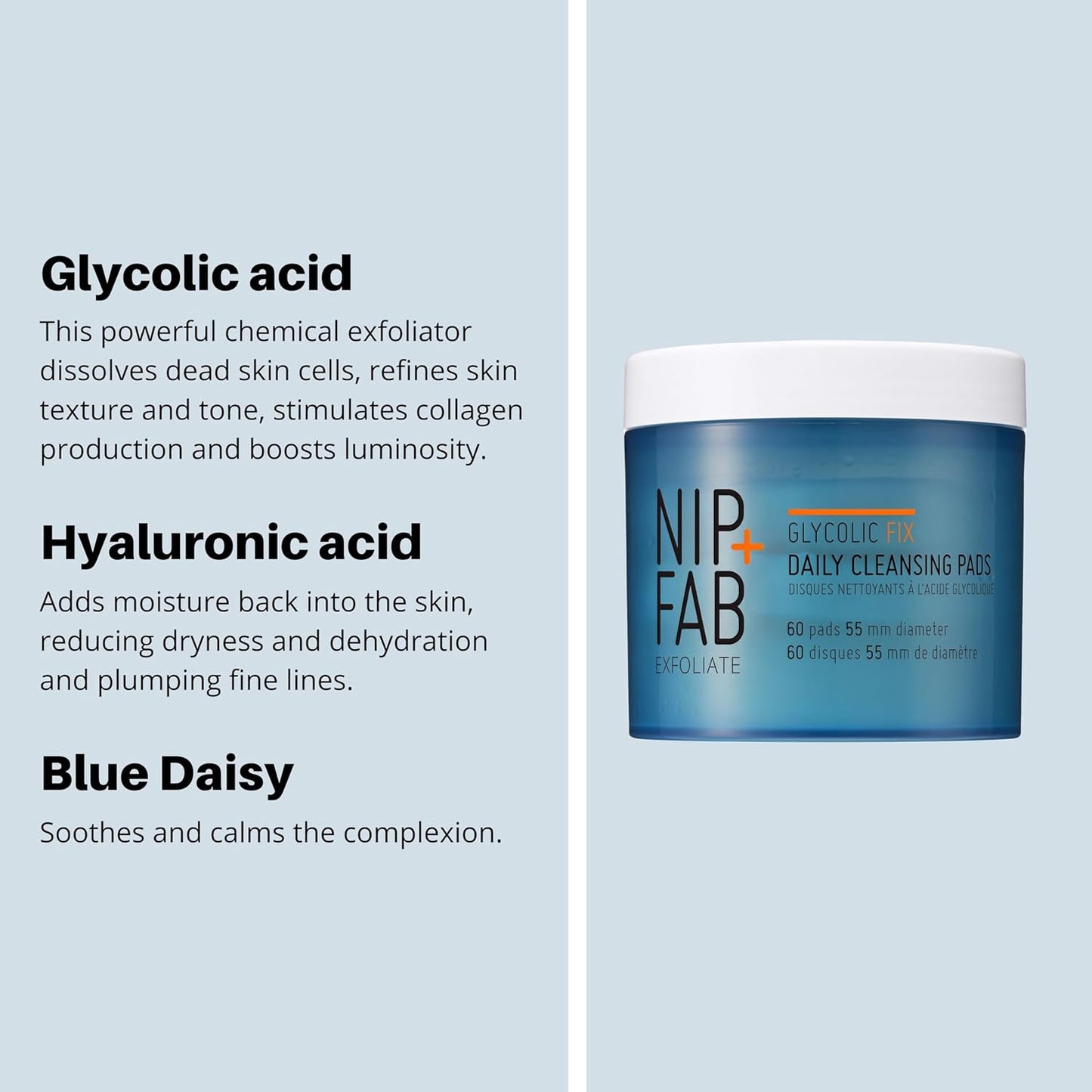 Nip+Fab Glycolic Acid Fix Daily Cleansing Pads - 60 Pads