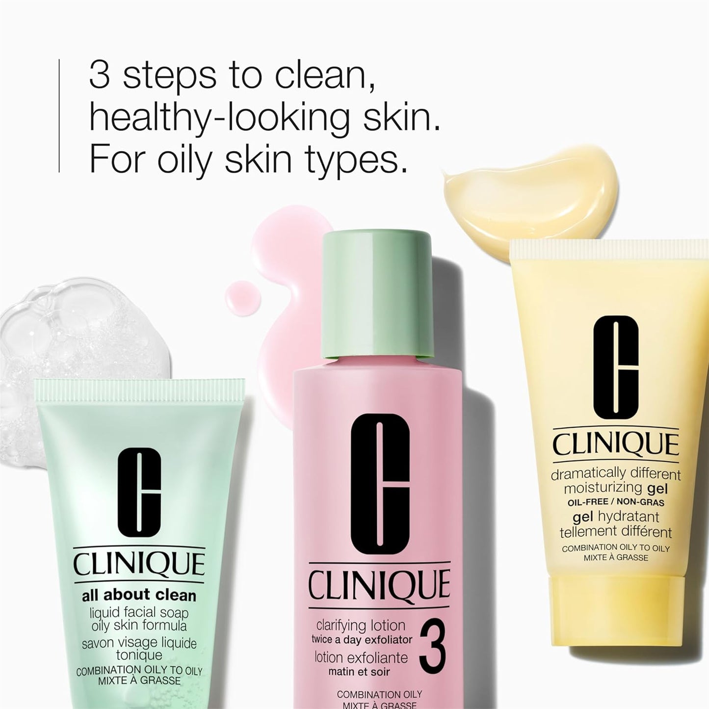 Clinique 3-Step Refresher Course Skincare Set For Oily Combination Skin Types