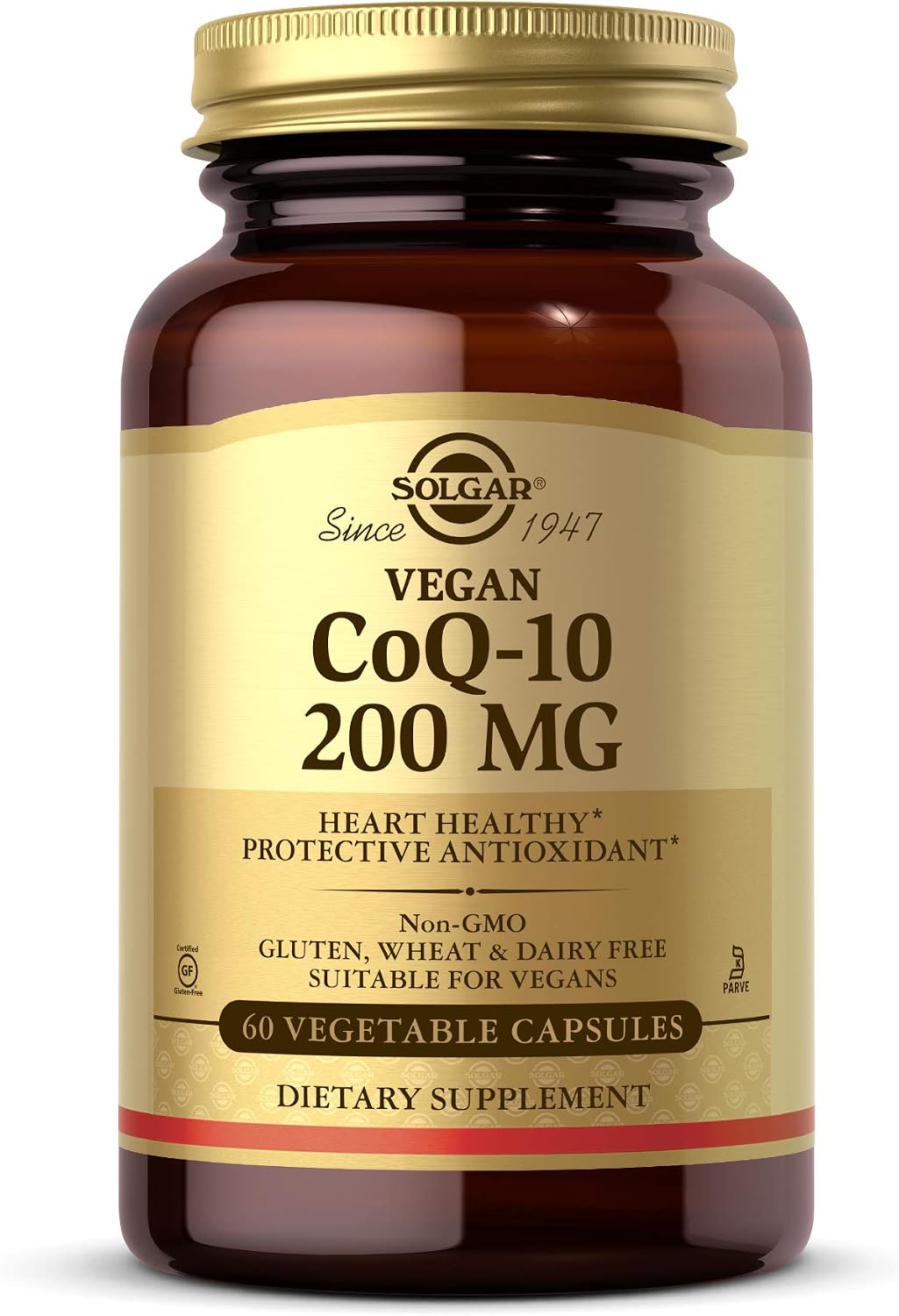 Solgar Vegetarian CoQ-10 200 mg, 60 Vegetable Capsules - Non-GMO