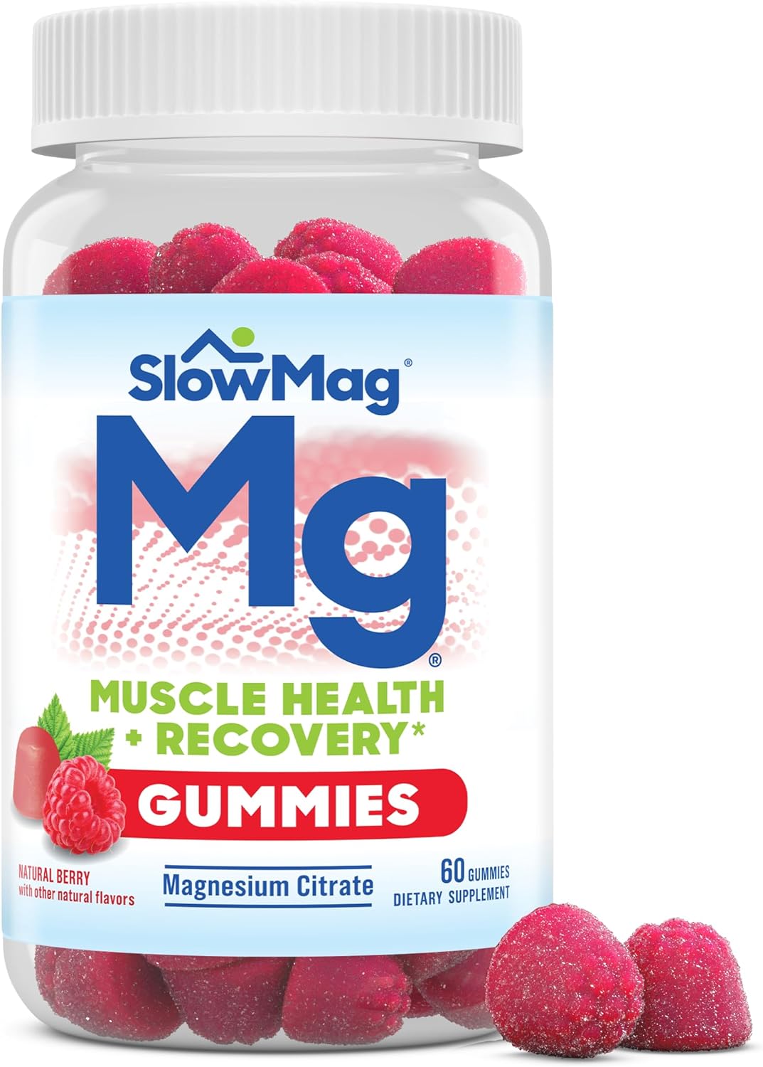 Slow-Mag Mg Muscle Health + Recovery Gummies, Magnesium Citrate in 60ct