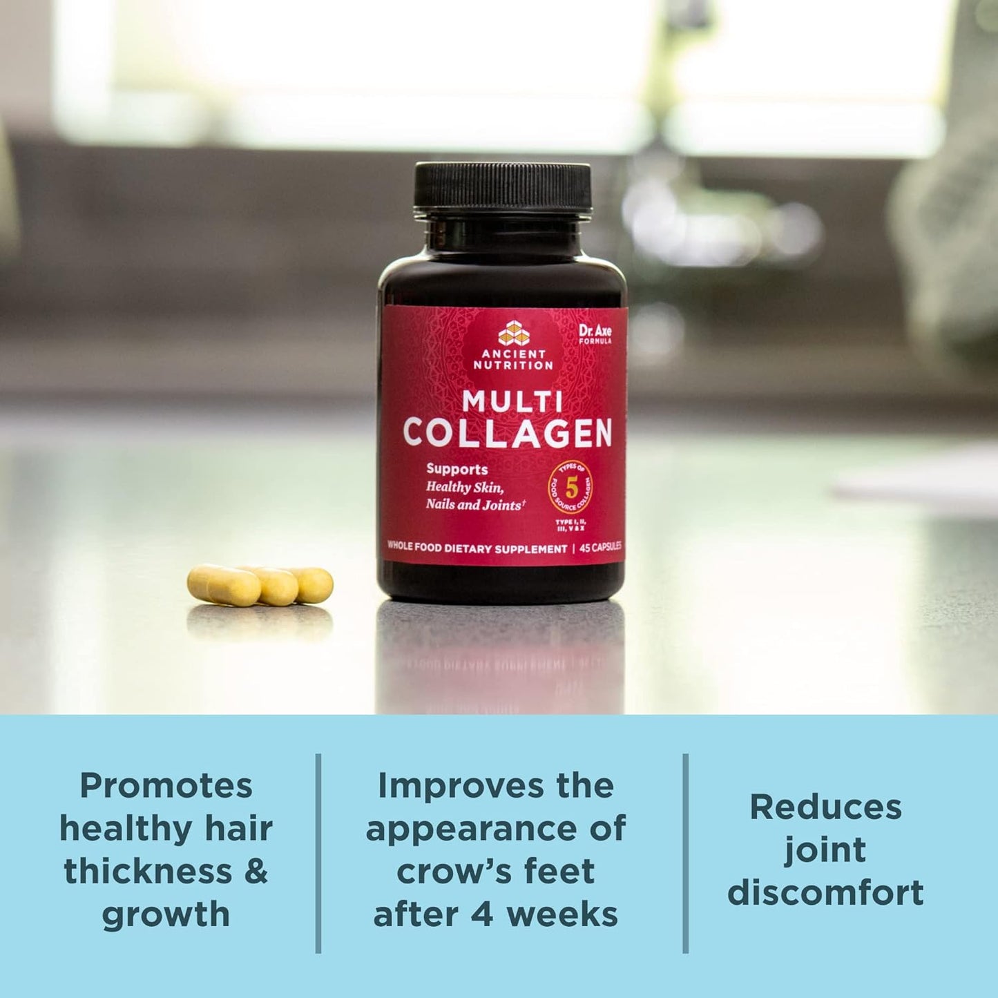 Ancient Nutrition Collagen Pills Peptides Powder Supplement, 90 count