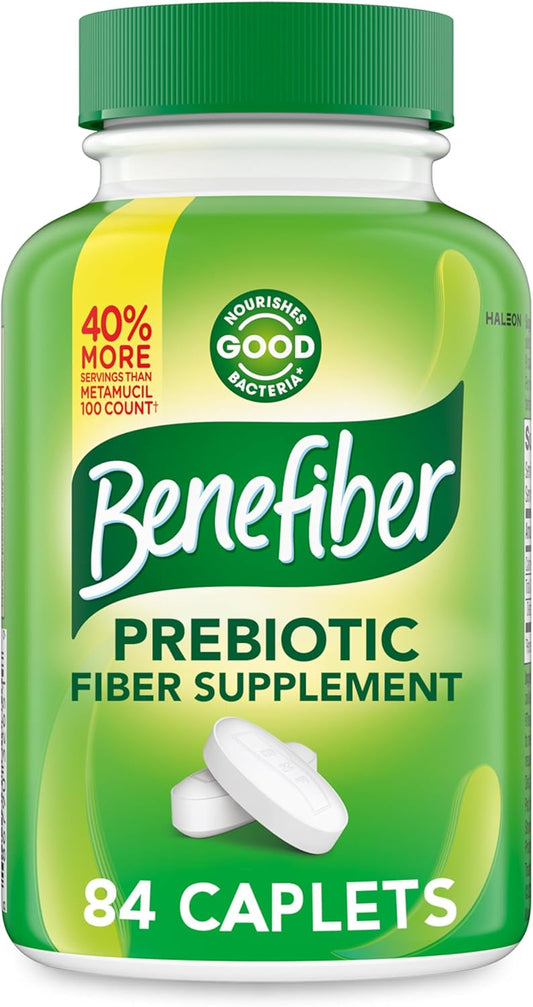 Benefiber Prebiotic Fiber Supplement Caplets - 84 Count