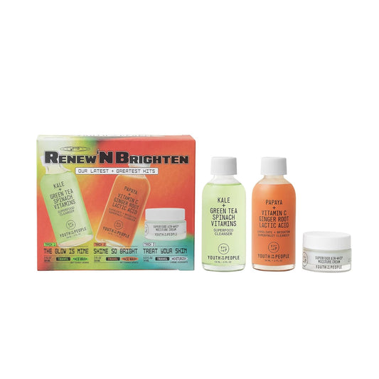 Youth To The People Renew N' Brighten Skincare Giftset - Travel Mini 3-Pc Set