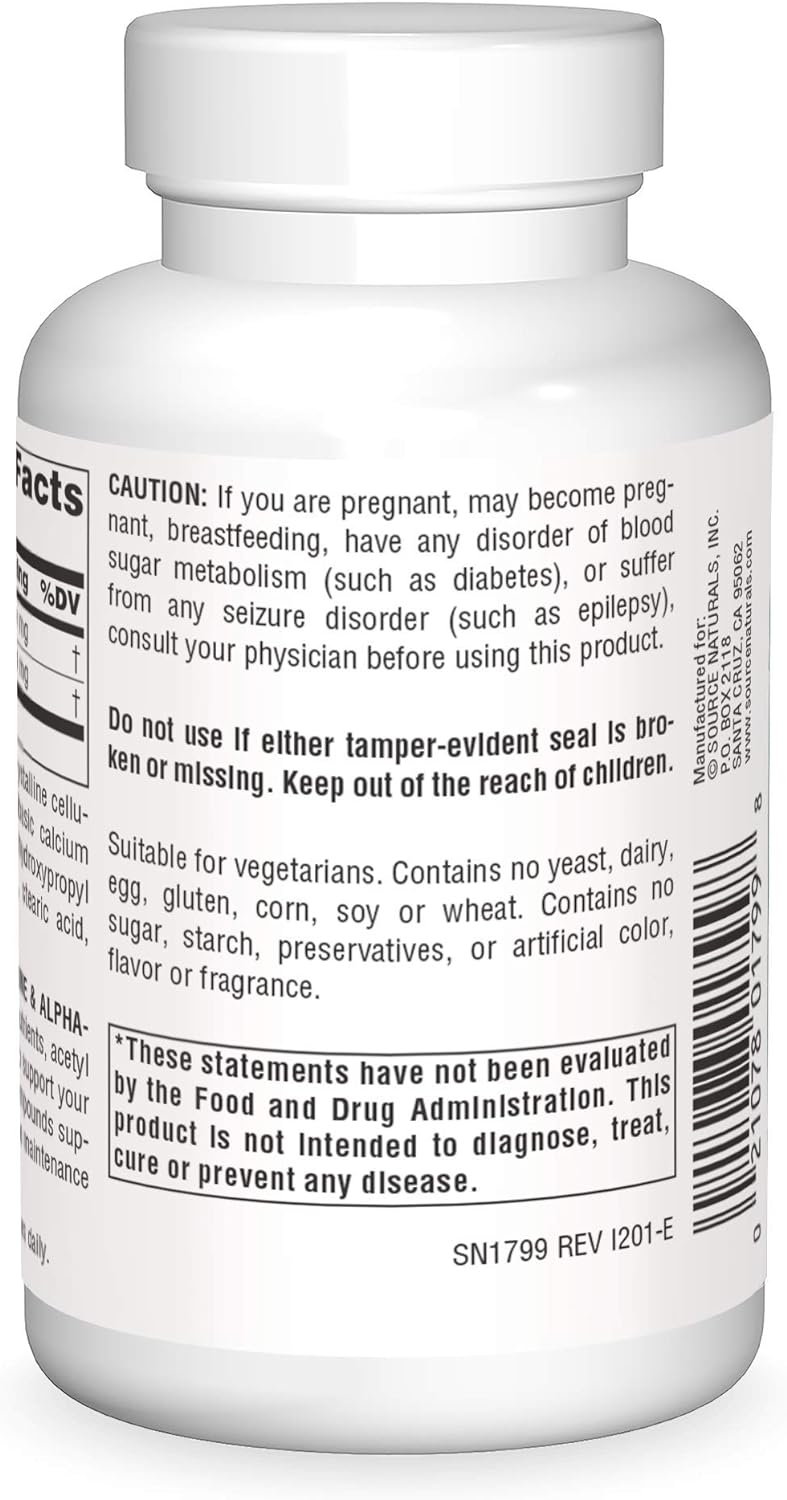 Source Naturals Acetyl L-Carnitine & Alpha-Lipoic Acid  60 Tablets