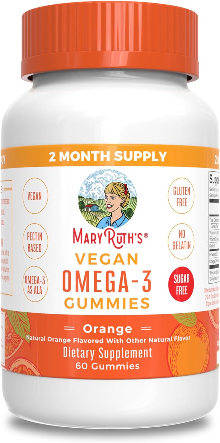 MaryRuth's Vegan Omega 3 Gummies for Adults  60 Count