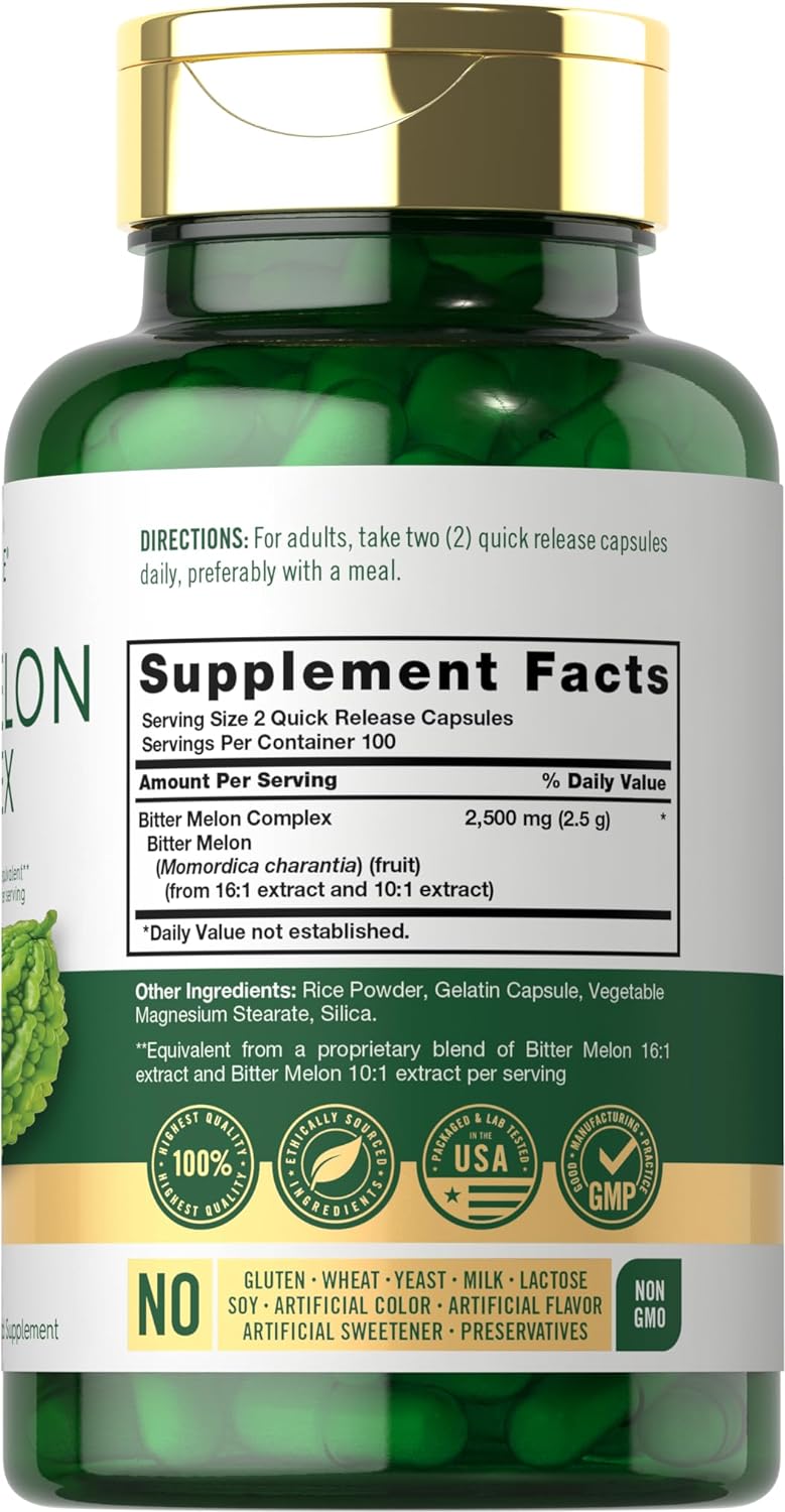 Carlyle Bitter Melon Capsules 2500 mg  200 Count