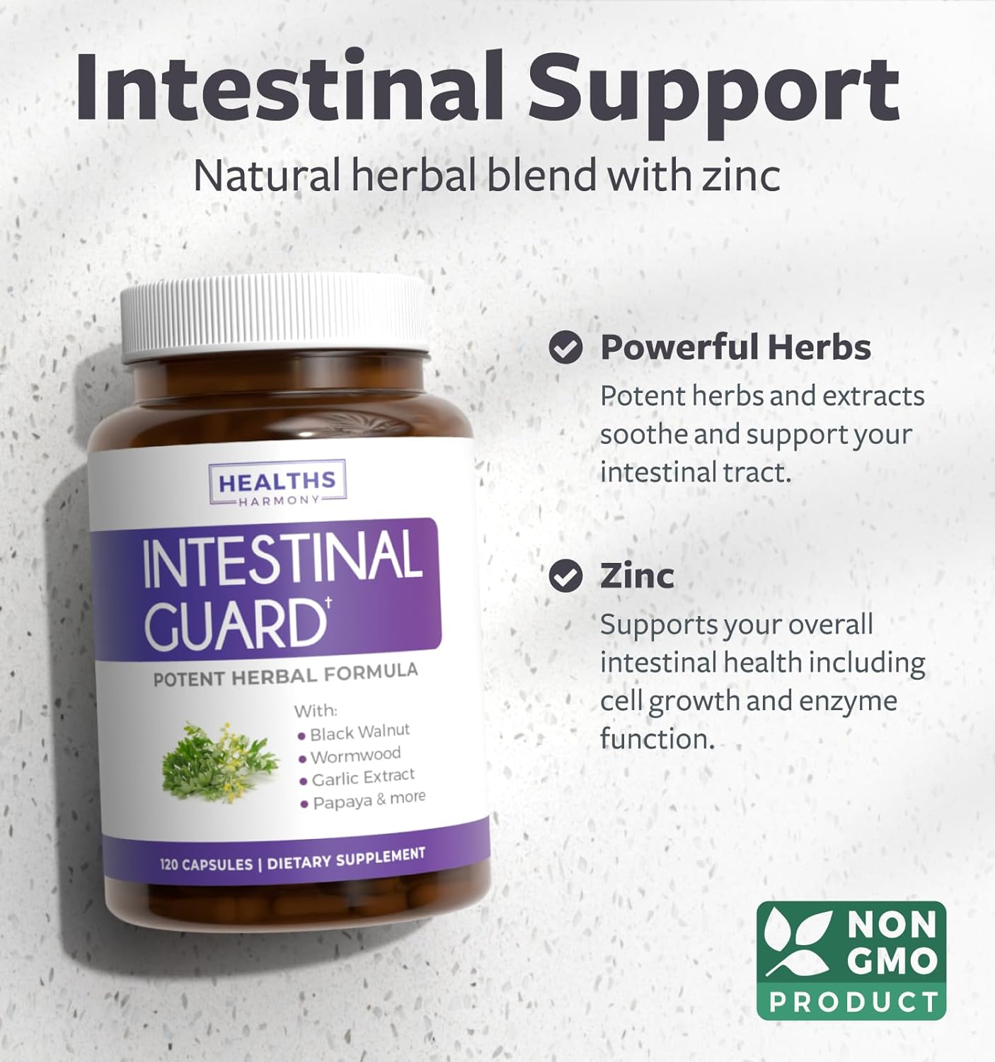 Intestinal Guard (Non-GMO) Maintain Intestinal Health-120 Capsules
